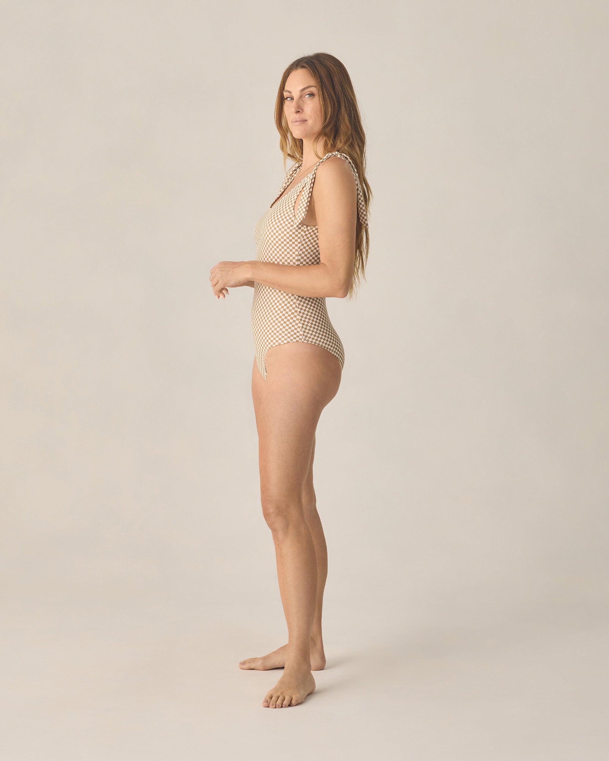 LE’RURE　Kiarakira check onepiece　ベージュ・S Women's Millie One-Piece Ocre Check – Rylee + Cru