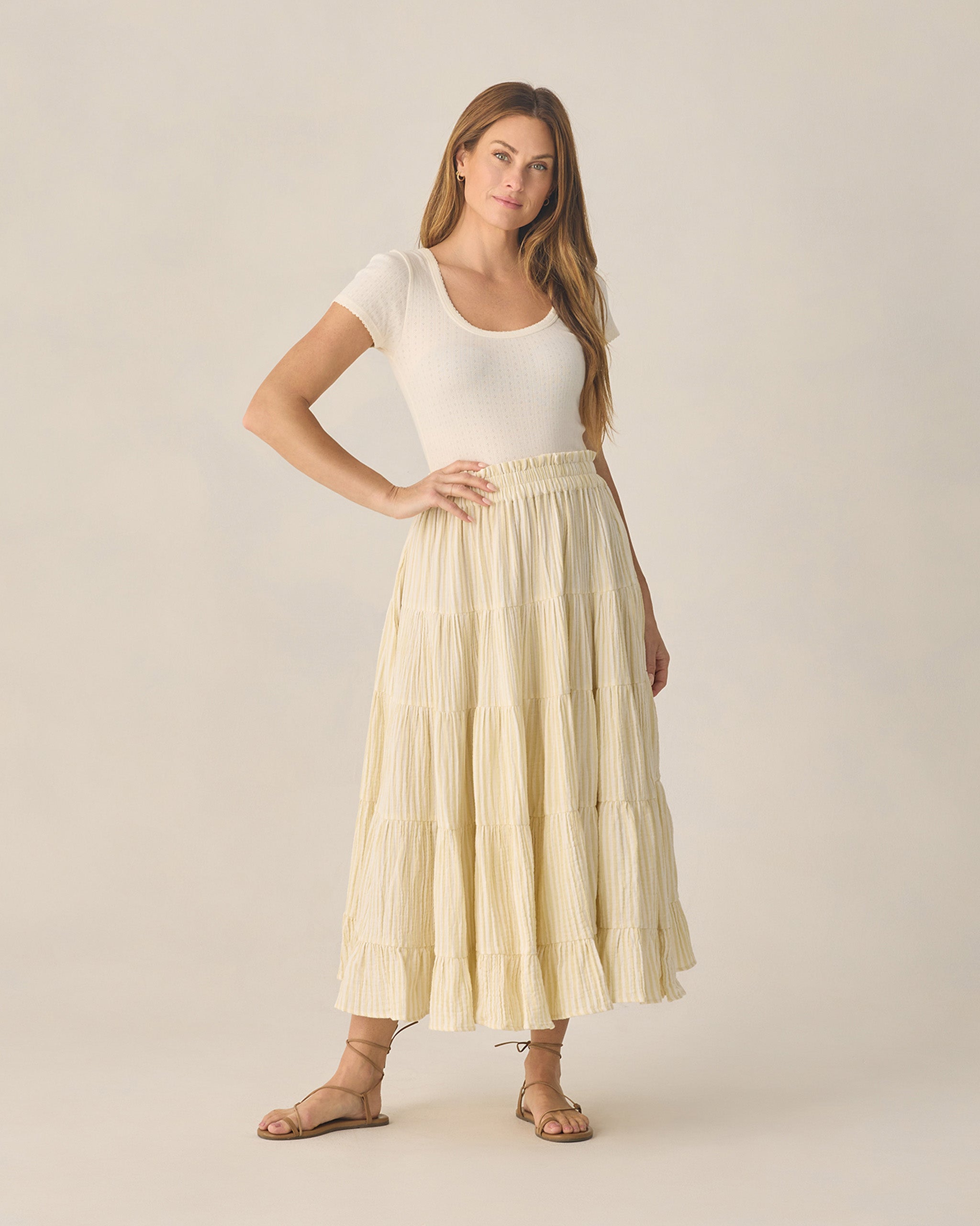 Women's Pointelle Tee Ivory - Rylee + Cru | Kids Clothes | Trendy Baby Clothes | Modern Infant Outfits |