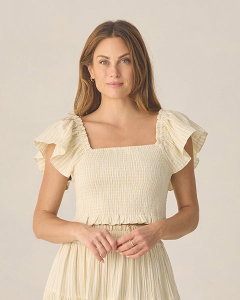 Women's Zayla Top Citron Stripe – Rylee + Cru