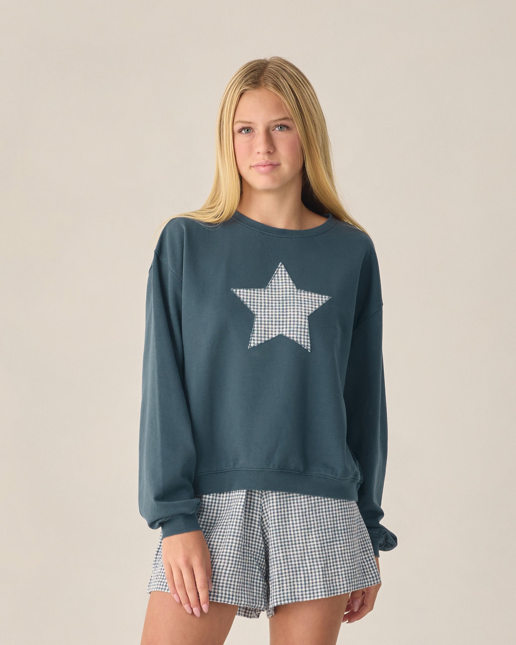 Teen Pier Sweatshirt Navy - Rylee + Cru | Kids Clothes | Trendy Baby Clothes | Modern Infant Outfits |