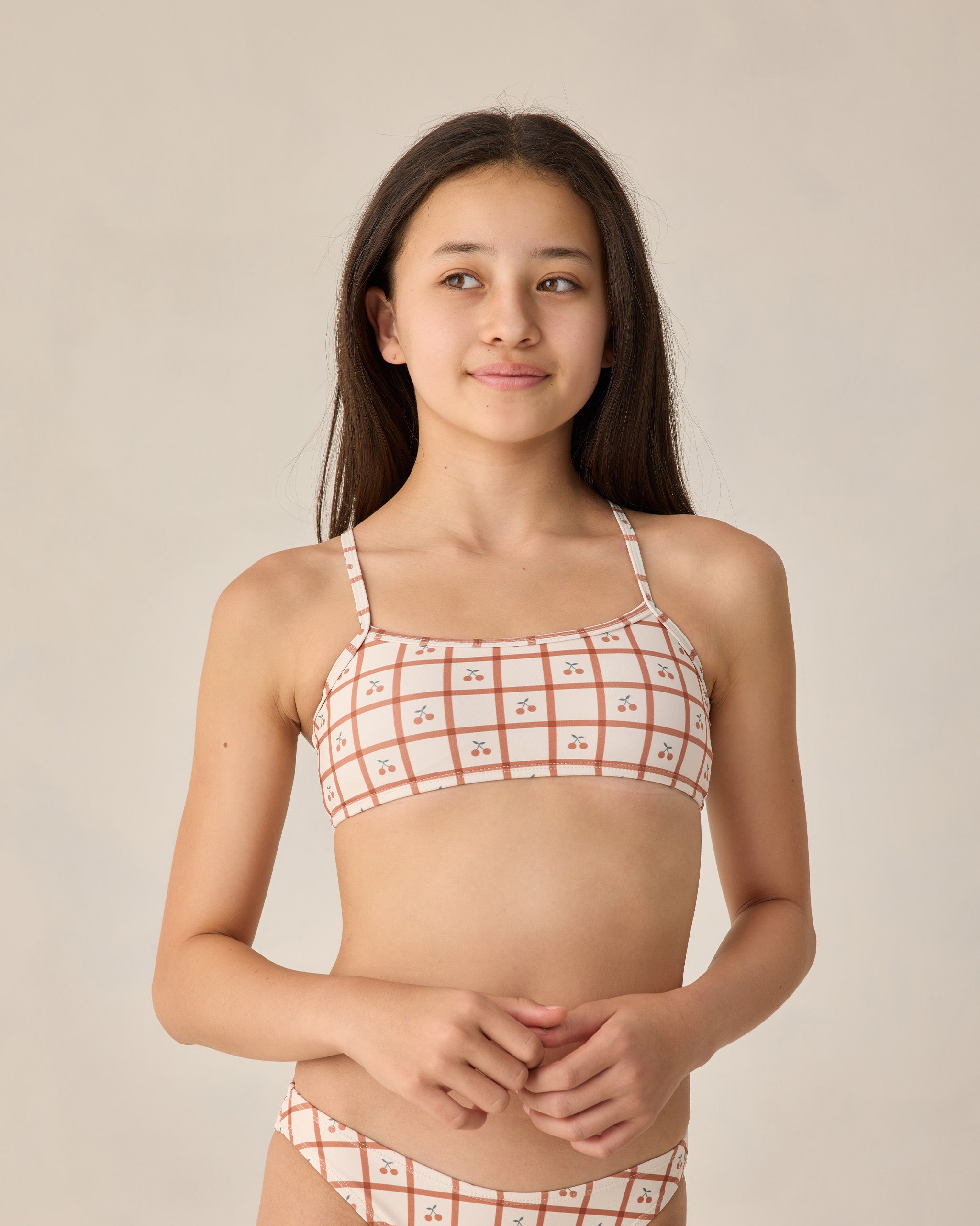 ティーン ラッシュガード ビキニ セット チェリー チェック – Rylee + Cru