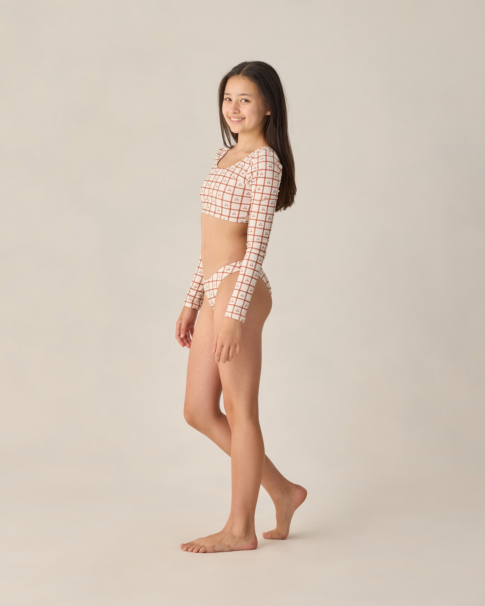 ティーン ラッシュガード ビキニ セット チェリー チェック – Rylee + Cru