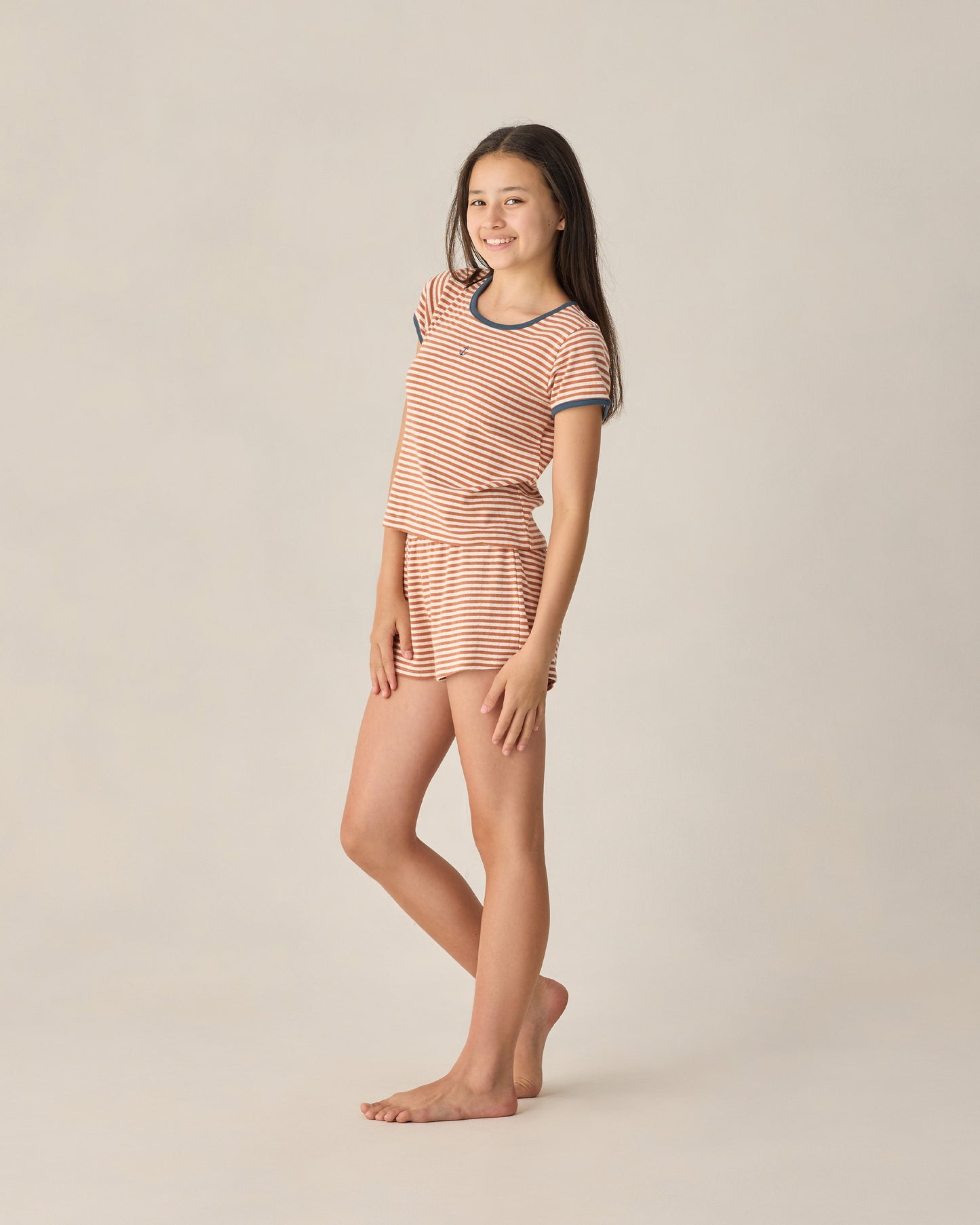 Teen Pointelle Shorts Poppy Stripe - Rylee + Cru | Kids Clothes | Trendy Baby Clothes | Modern Infant Outfits |