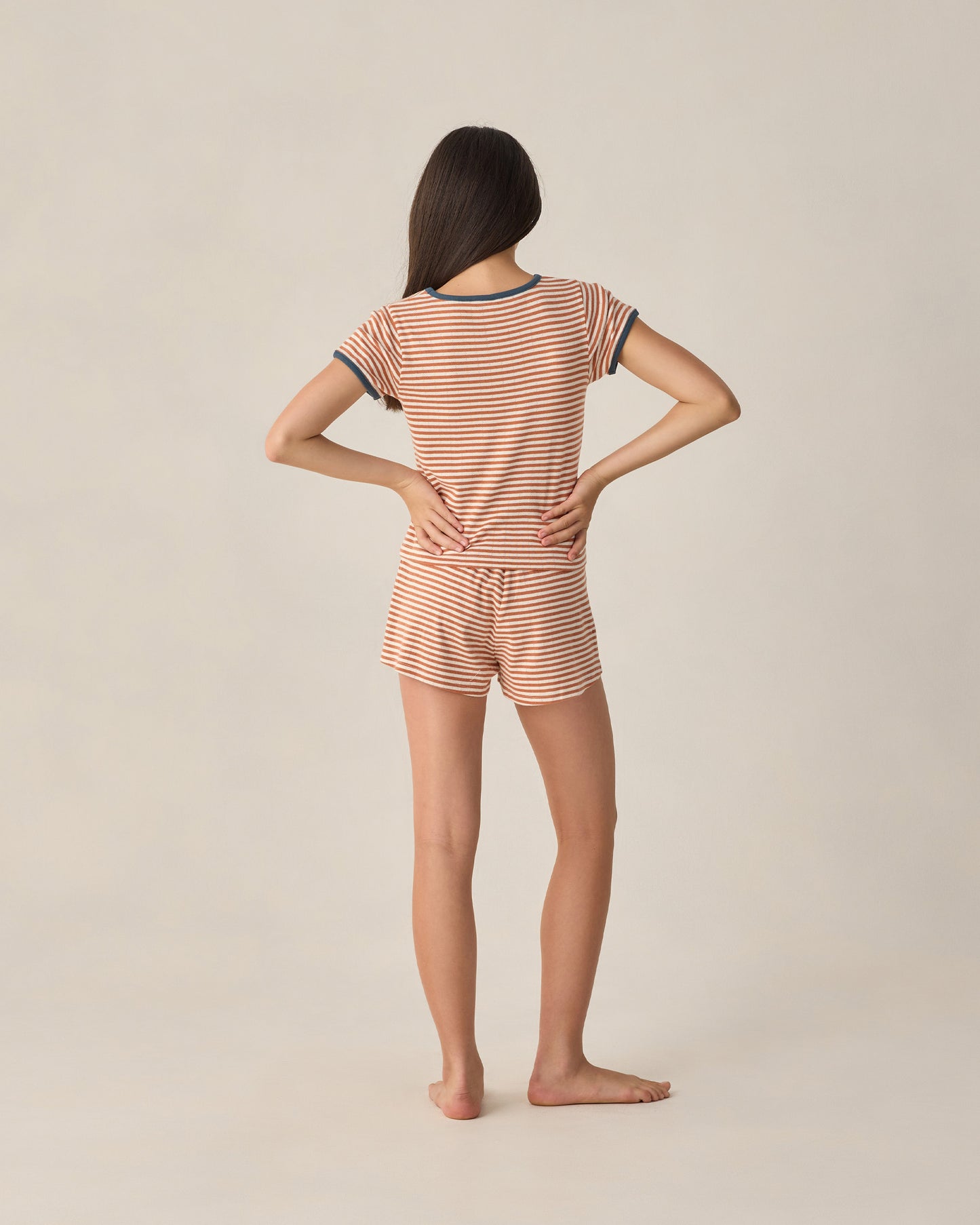 Teen Pointelle Shorts Poppy Stripe - Rylee + Cru | Kids Clothes | Trendy Baby Clothes | Modern Infant Outfits |