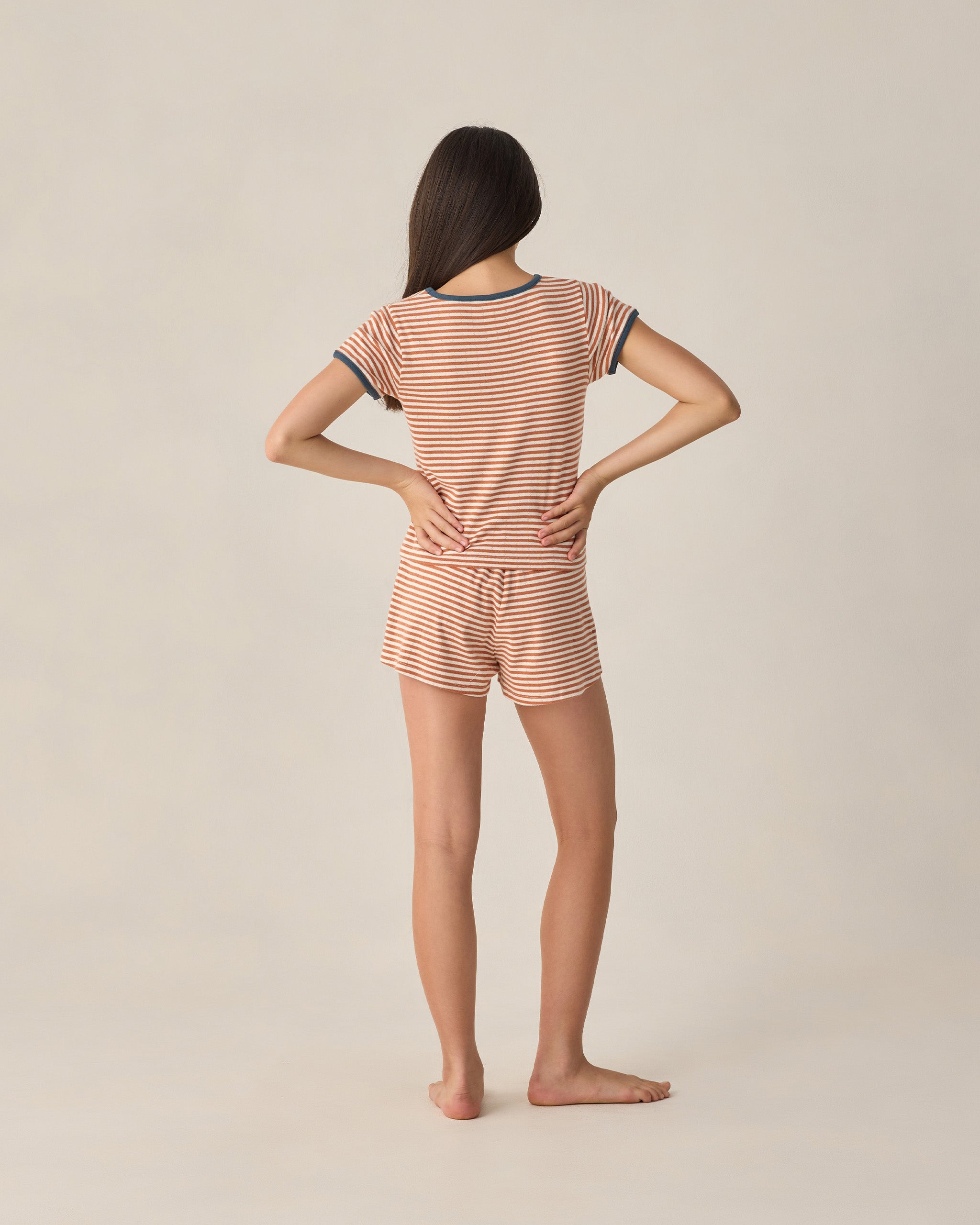 Teen Pointelle Shorts Poppy Stripe - Rylee + Cru | Kids Clothes | Trendy Baby Clothes | Modern Infant Outfits |