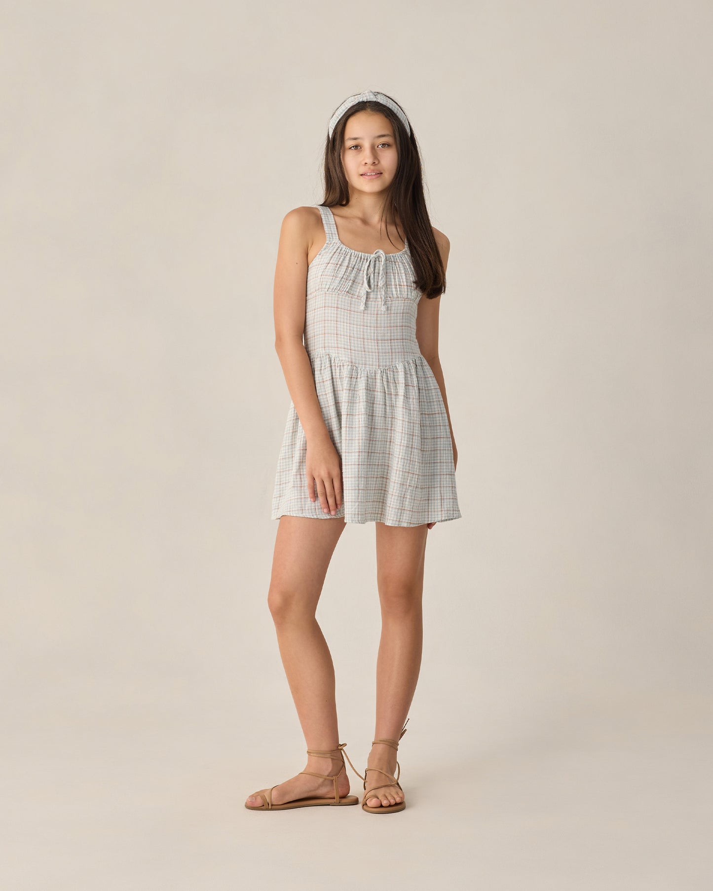 Teen Primrose Mini Dress Light Blue Plaid - Rylee + Cru | Kids Clothes | Trendy Baby Clothes | Modern Infant Outfits |