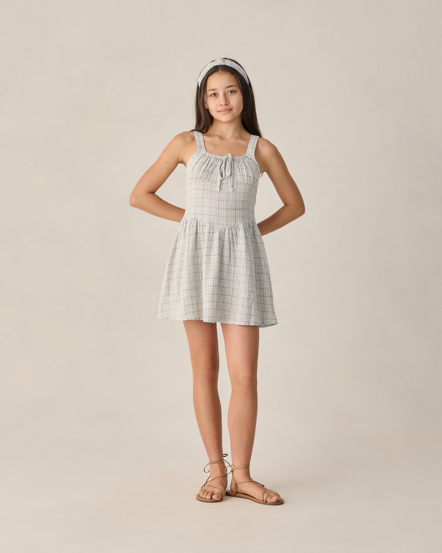 Teen Primrose Mini Dress Light Blue Plaid - Rylee + Cru | Kids Clothes | Trendy Baby Clothes | Modern Infant Outfits |