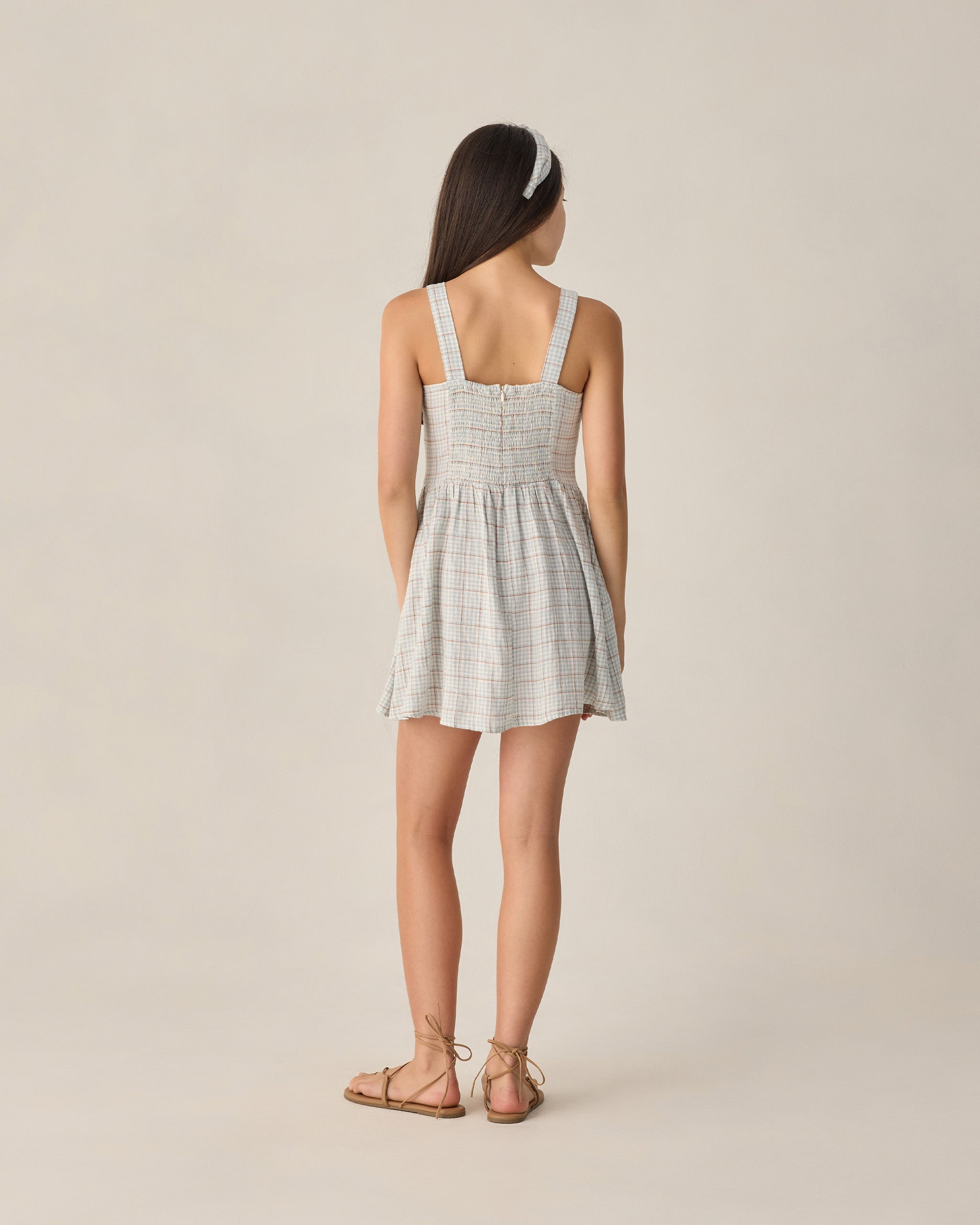 Teen Primrose Mini Dress Light Blue Plaid – Rylee + Cru