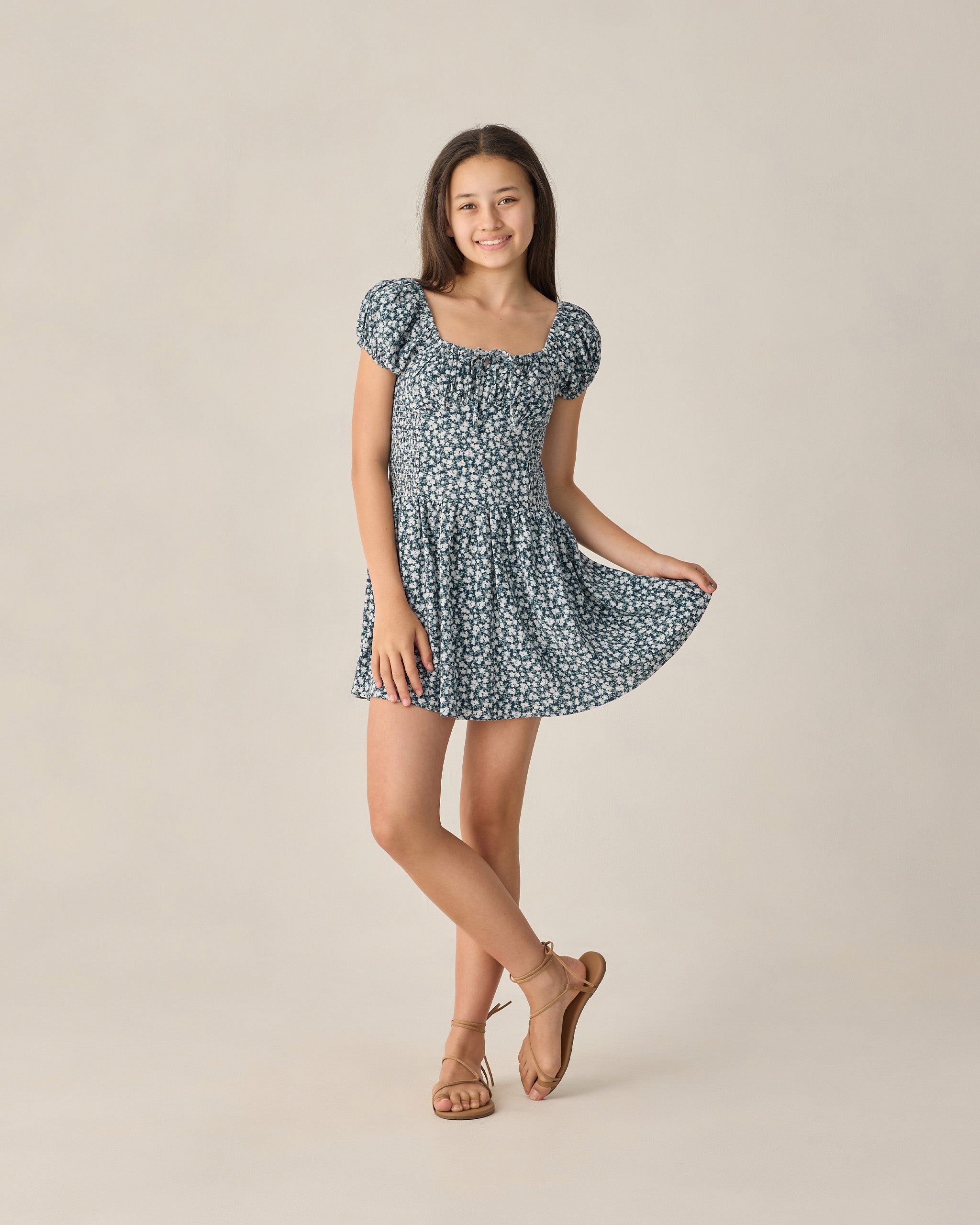Teen Alex Dress Navy Floral - Rylee + Cru | Kids Clothes | Trendy Baby Clothes | Modern Infant Outfits |
