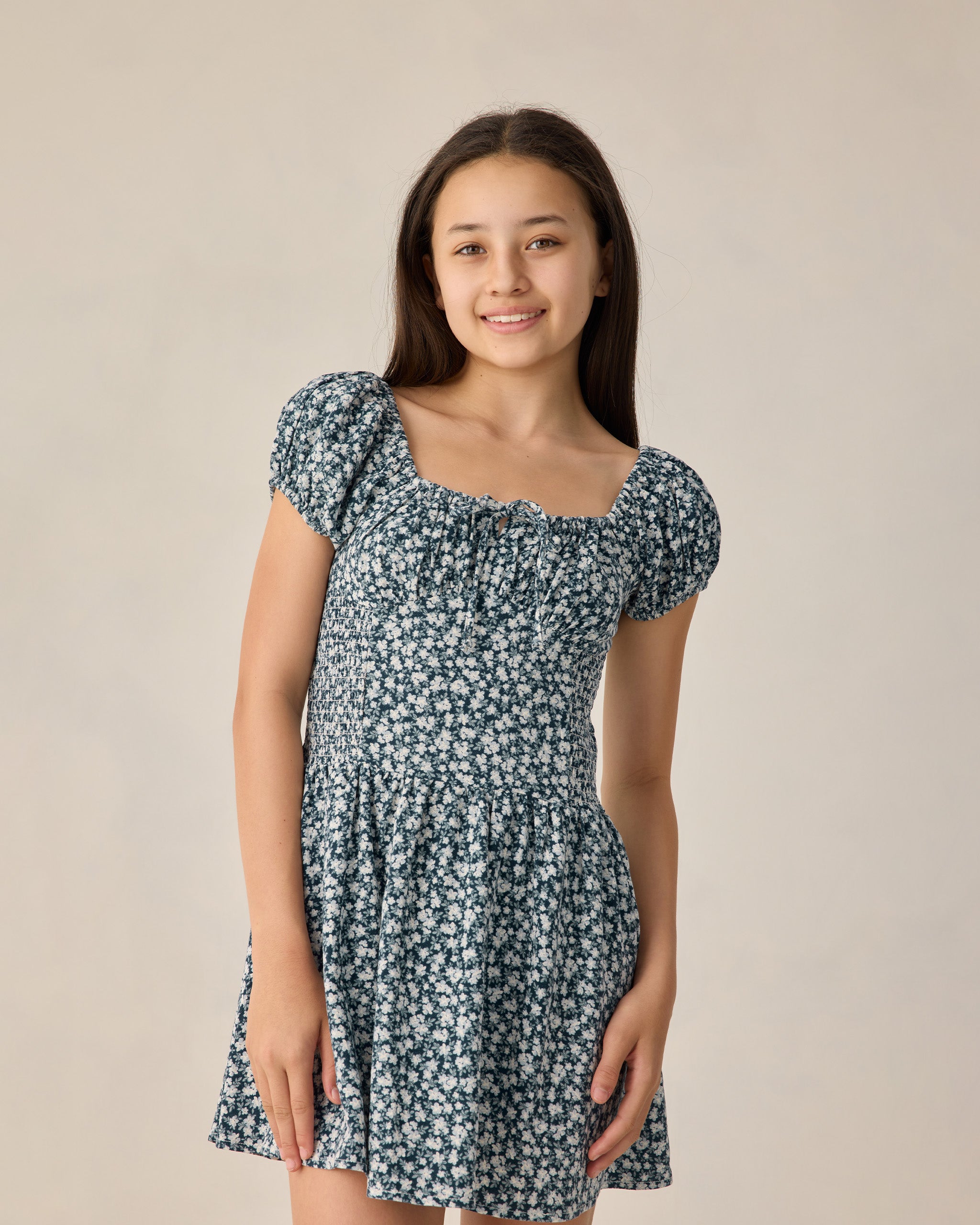 Teen Alex Dress Navy Floral - Rylee + Cru | Kids Clothes | Trendy Baby Clothes | Modern Infant Outfits |