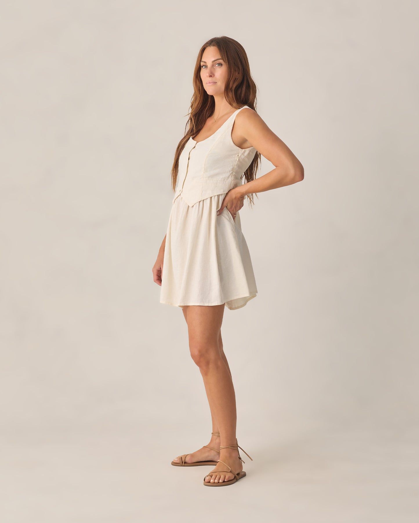 Women's Summer Vest Dress Ivory - Rylee + Cru | Kids Clothes | Trendy Baby Clothes | Modern Infant Outfits |