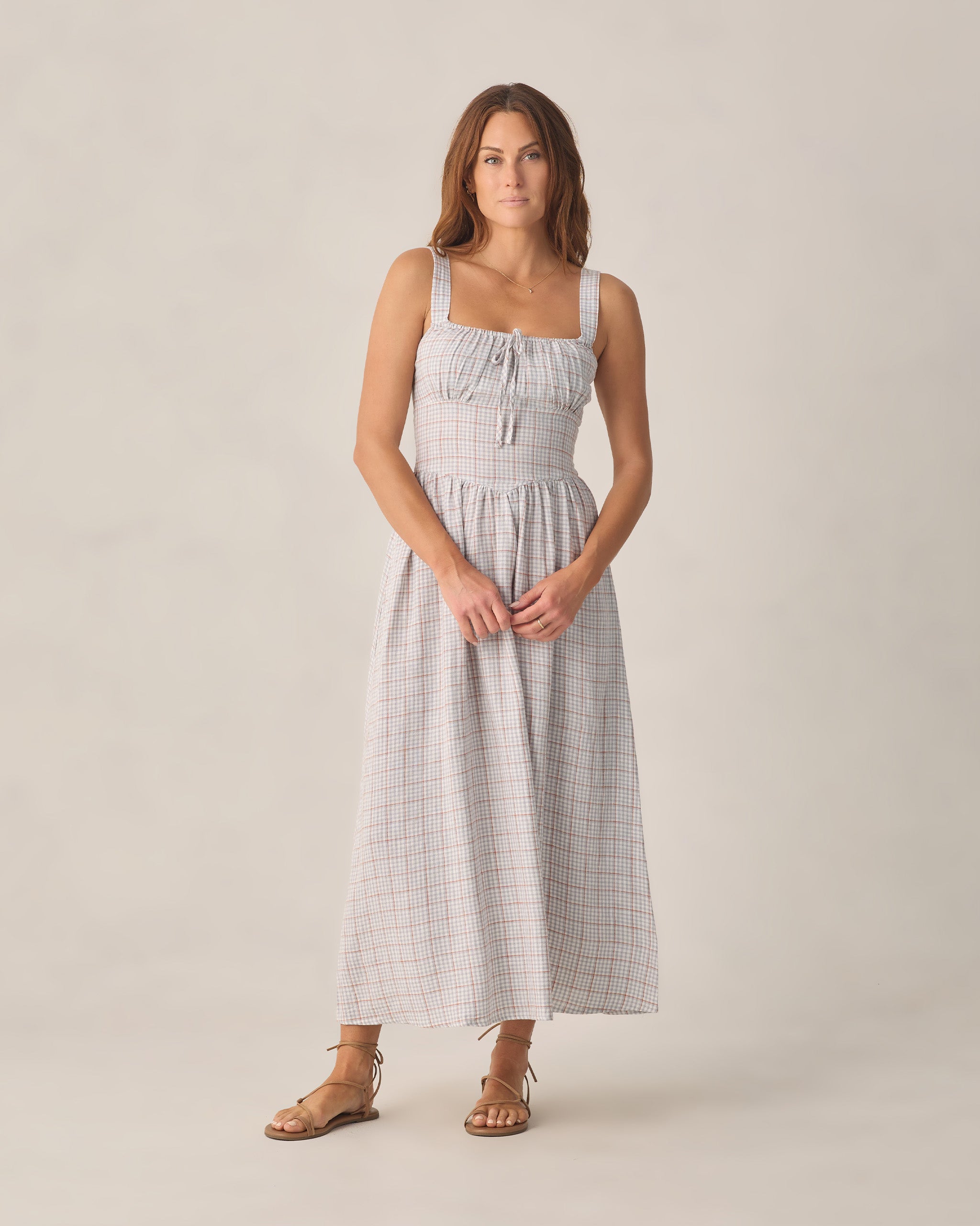 Women's Primrose Maxi Dress Light Blue Plaid Rylee + Cru Women's Primrose Maxi Dress Light Blue Plaid Rylee + Cru