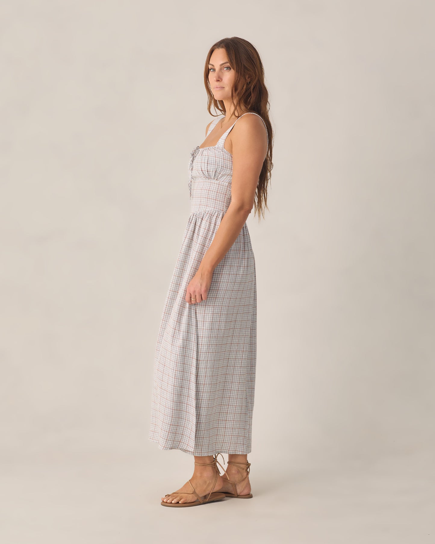 Women's Primrose Maxi Dress Light Blue Plaid - Rylee + Cru | Kids Clothes | Trendy Baby Clothes | Modern Infant Outfits |