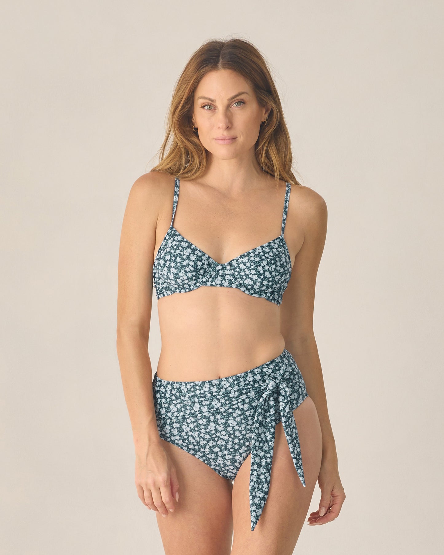 Women's Knotted Bikini Bottom Navy Floral - Rylee + Cru | Kids Clothes | Trendy Baby Clothes | Modern Infant Outfits |