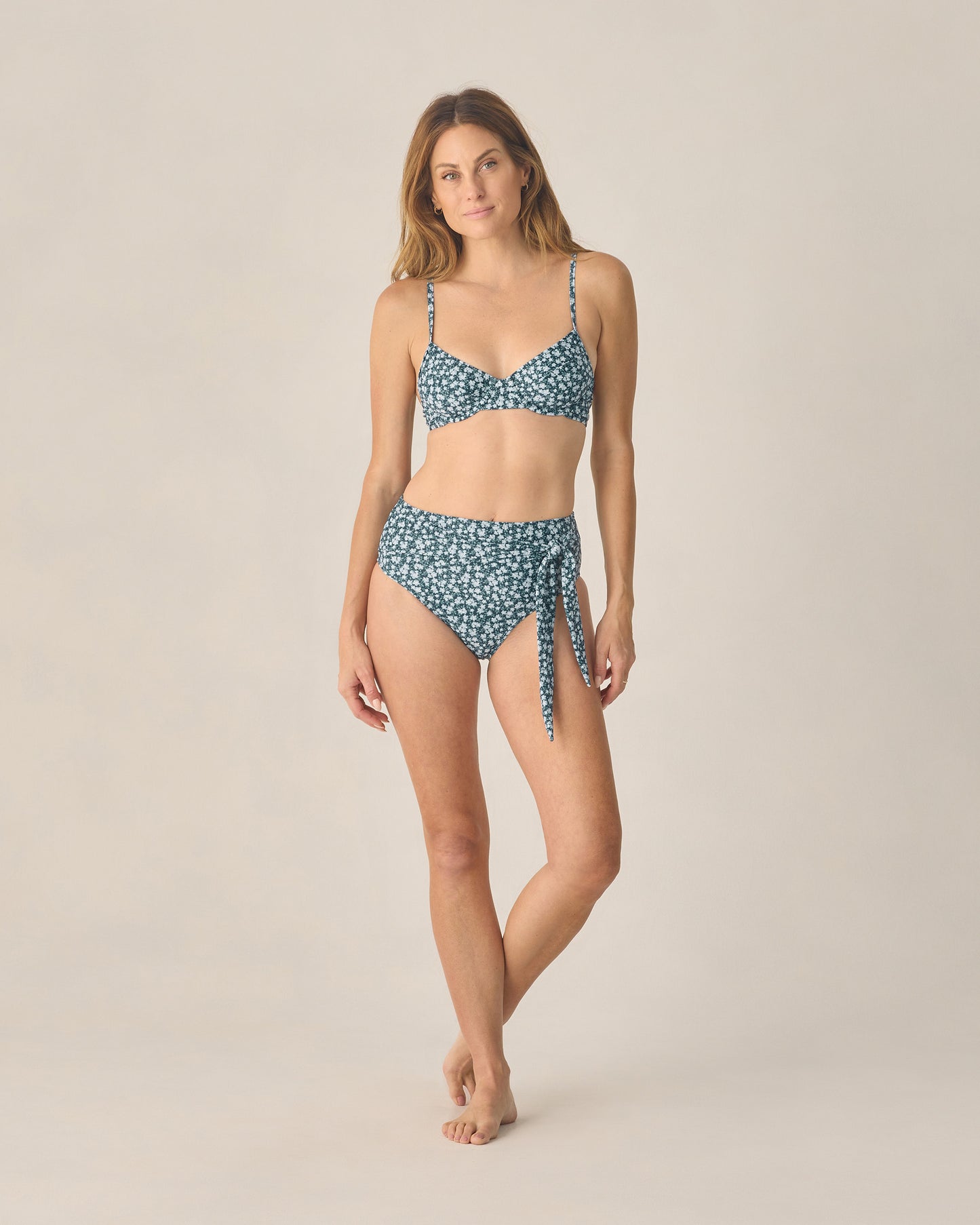 Women's Underwire Bikini Top Navy Floral - Rylee + Cru | Kids Clothes | Trendy Baby Clothes | Modern Infant Outfits |