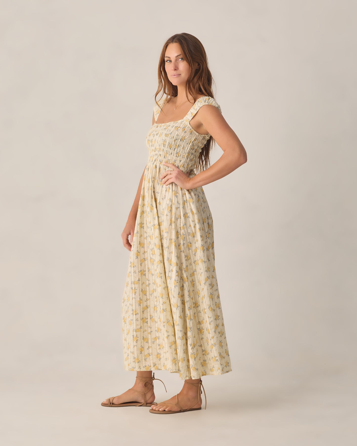 Women's Ivy Dress Lemon Ditsy Flower - Rylee + Cru | Kids Clothes | Trendy Baby Clothes | Modern Infant Outfits |