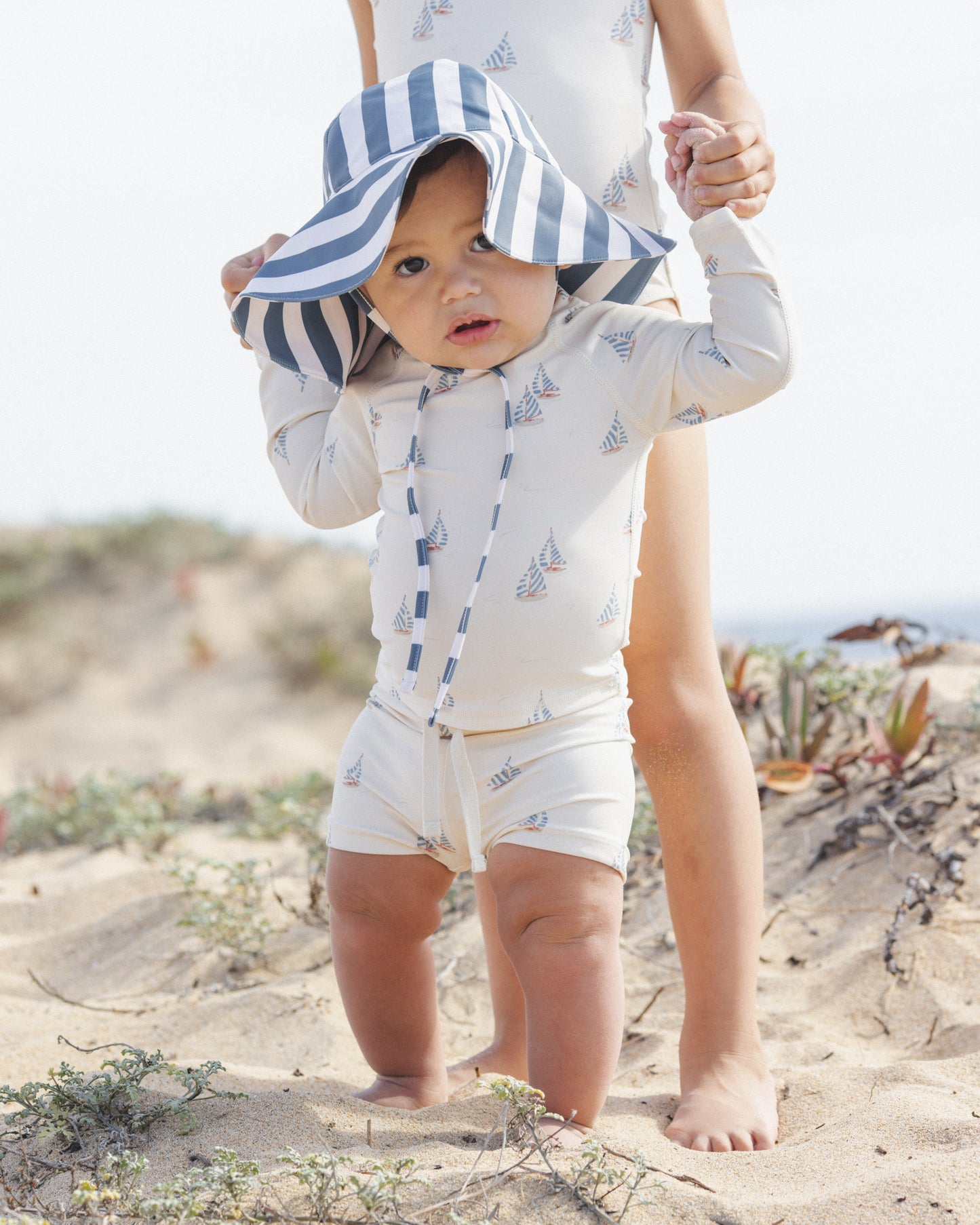 Floppy Swim Hat Navy Stripe - Rylee + Cru | Kids Clothes | Trendy Baby Clothes | Modern Infant Outfits |