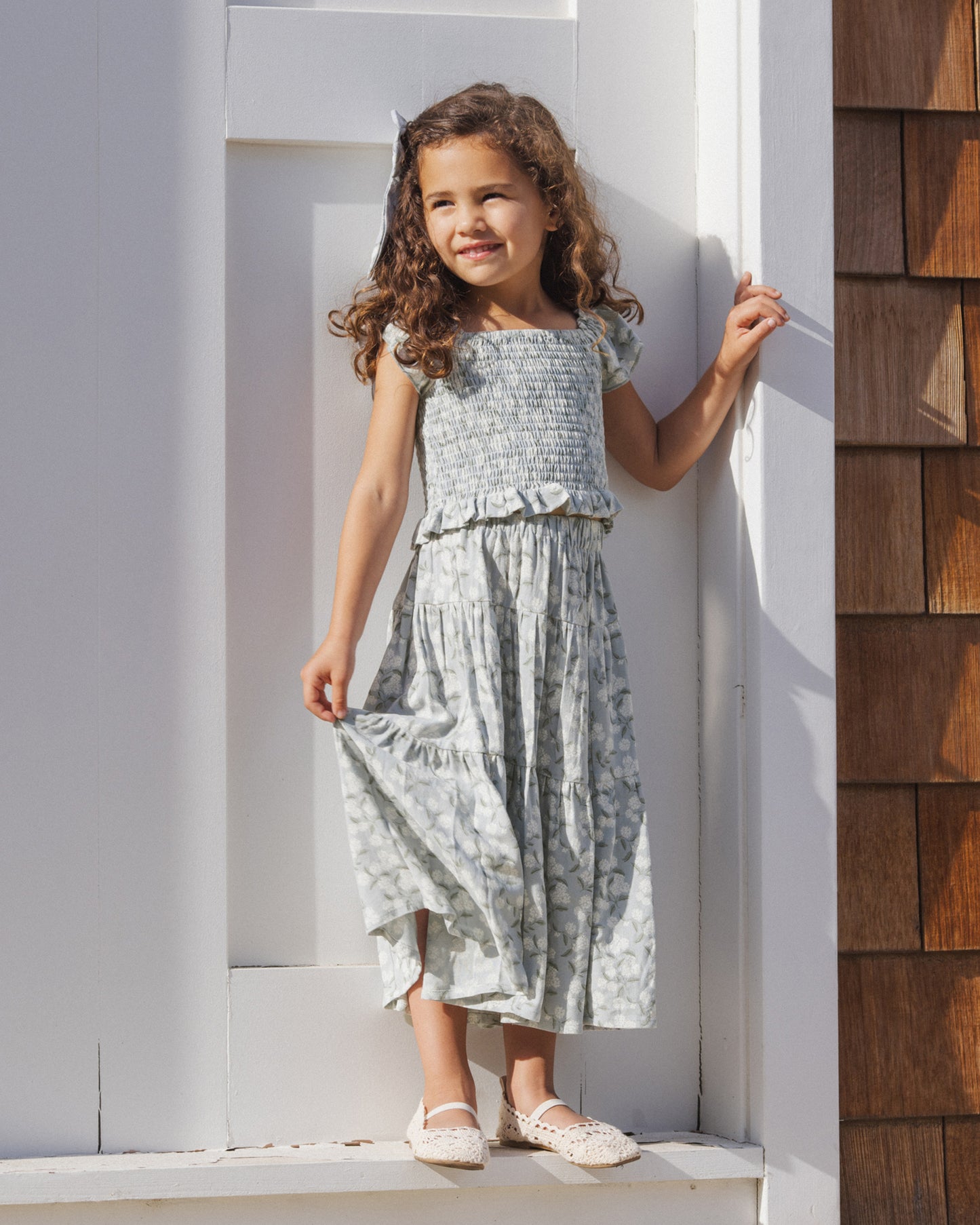 Tiered Midi Skirt Hydrangea - Rylee + Cru | Kids Clothes | Trendy Baby Clothes | Modern Infant Outfits |
