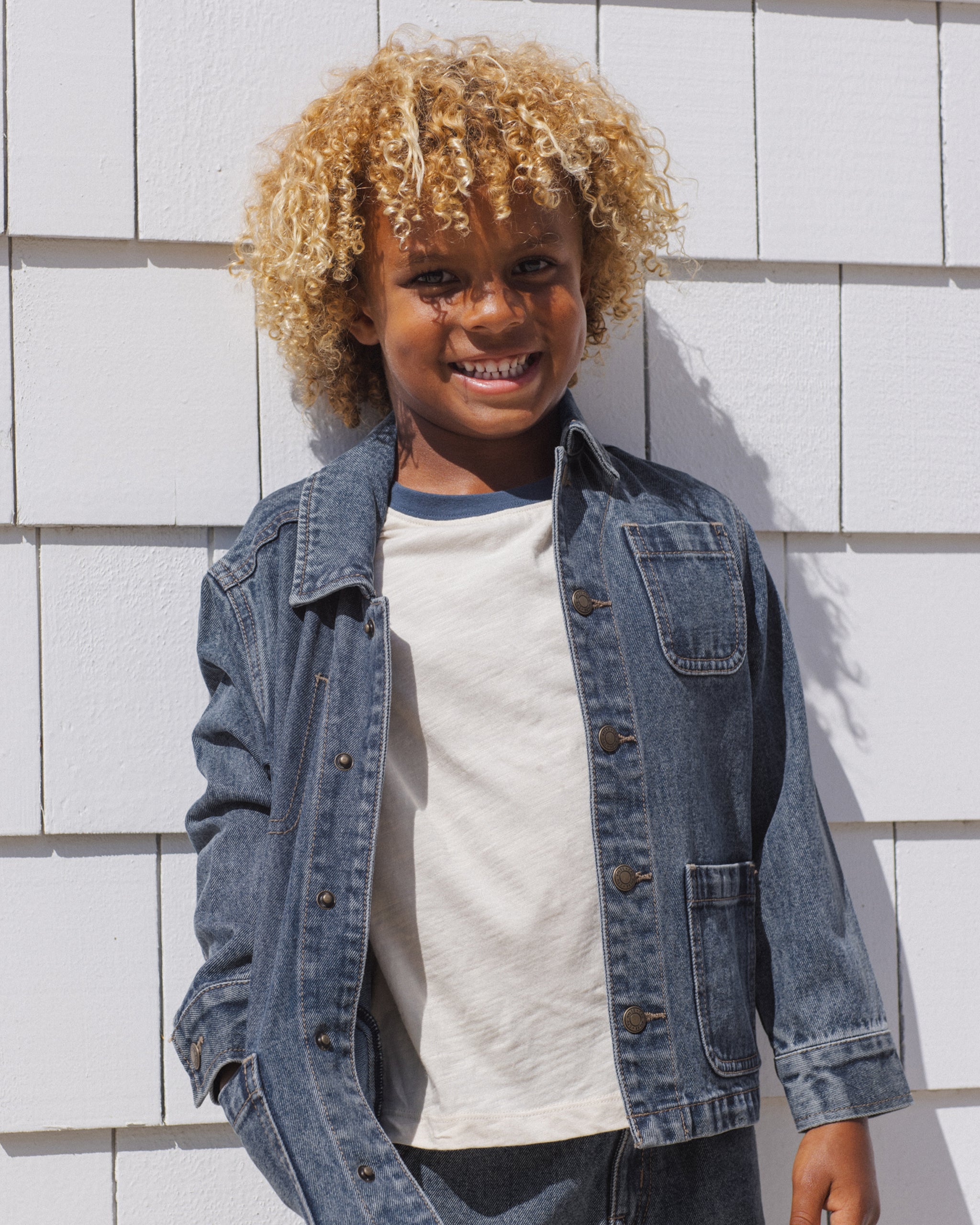 Denim Chore Coat Navy - Rylee + Cru | Kids Clothes | Trendy Baby Clothes | Modern Infant Outfits |