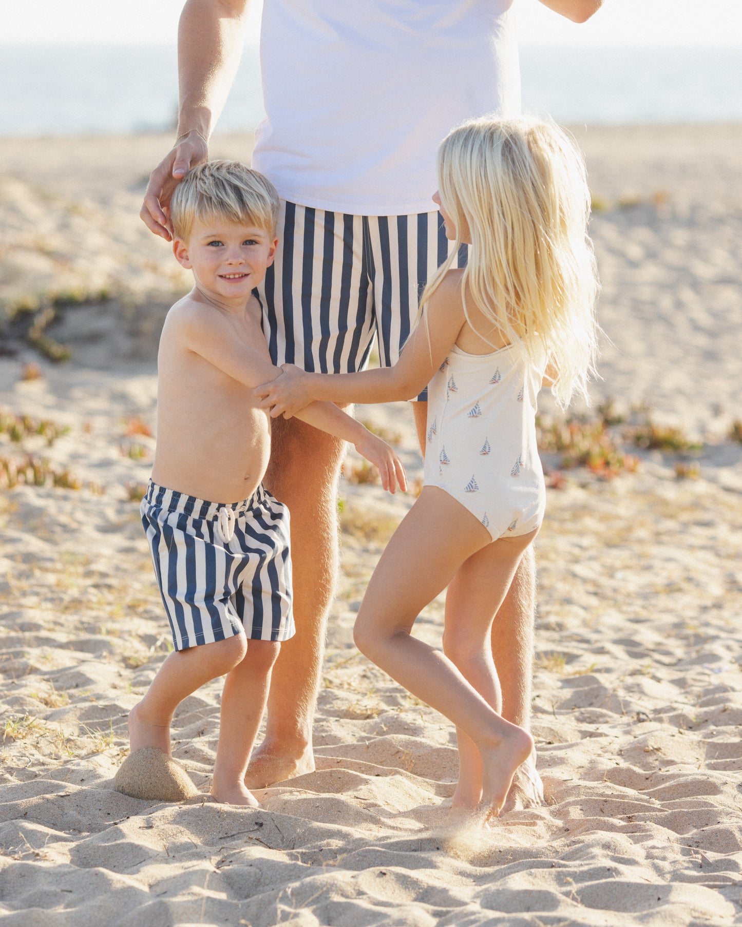 Men's Boardshort Navy Stripe - Rylee + Cru | Kids Clothes | Trendy Baby Clothes | Modern Infant Outfits |