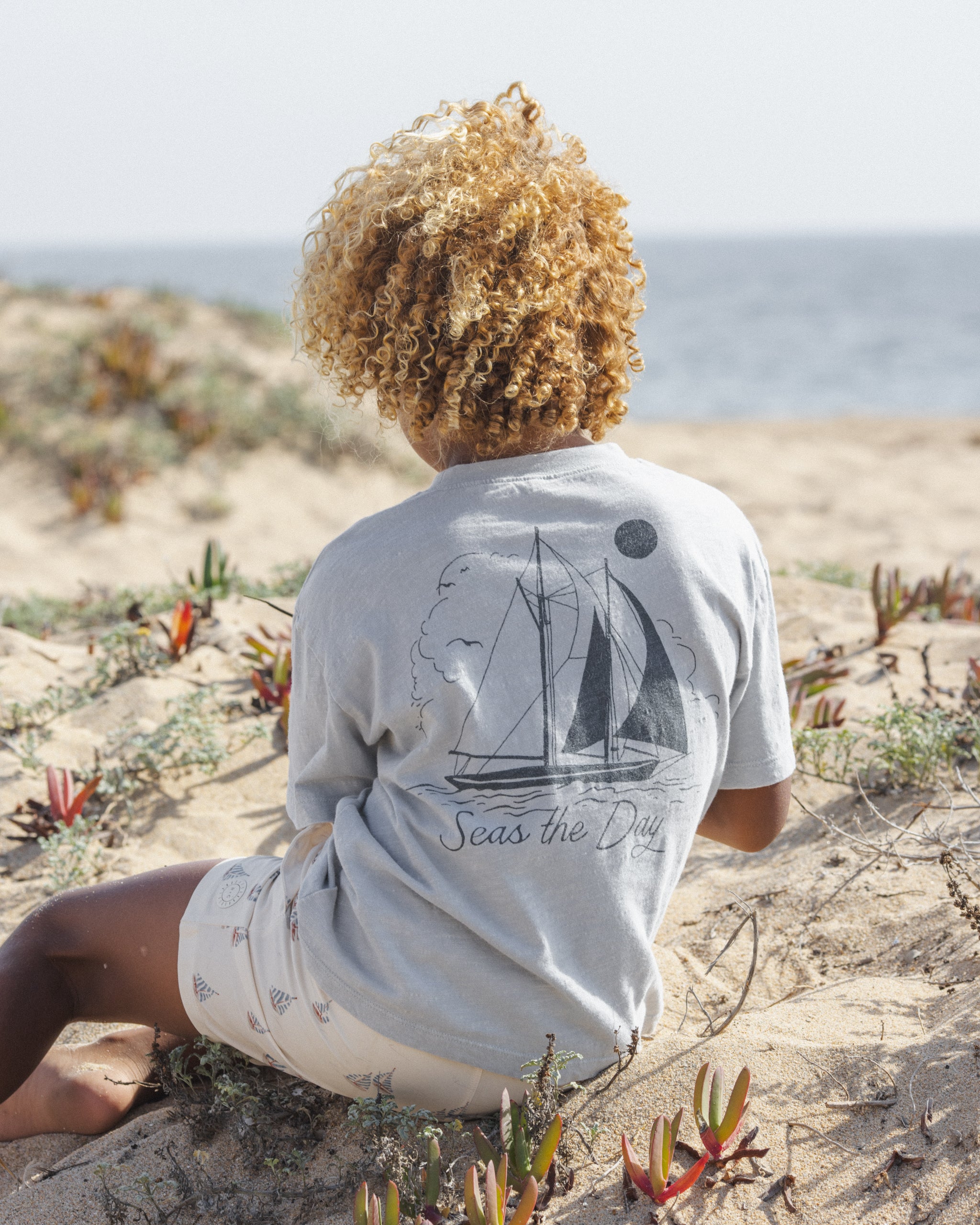 Relaxed Tee Seas The Day - Rylee + Cru | Kids Clothes | Trendy Baby Clothes | Modern Infant Outfits |