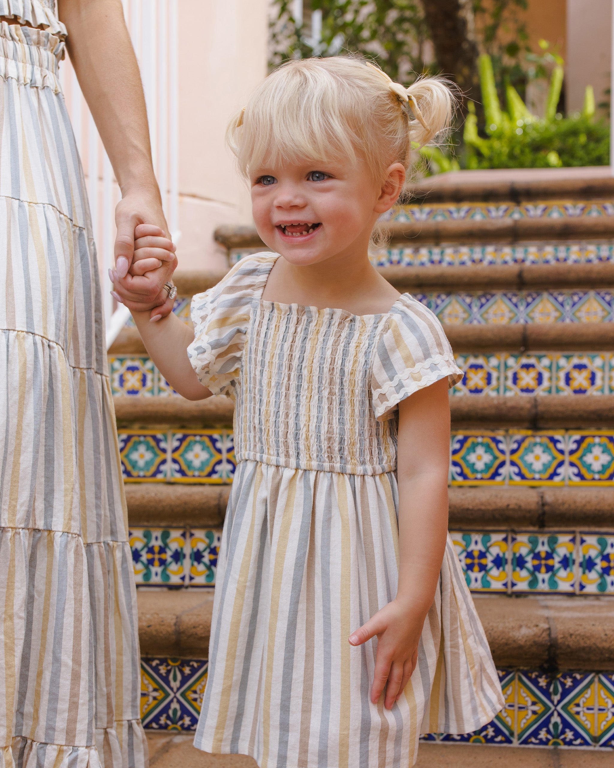 Lindsay Dress Valencia Stripe - Rylee + Cru | Kids Clothes | Trendy Baby Clothes | Modern Infant Outfits |