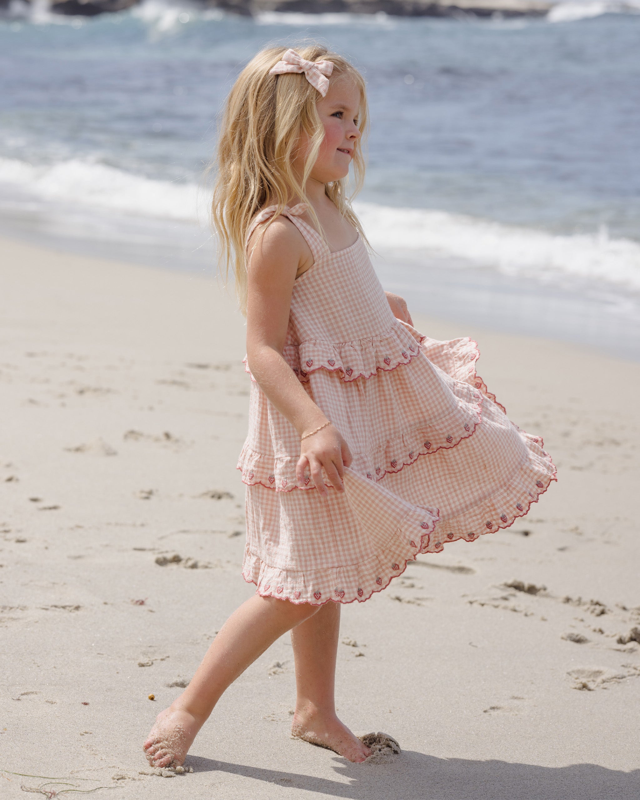 Ruffled Swing Dress | Petal Gingham | Rylee & Cru 6-7Y