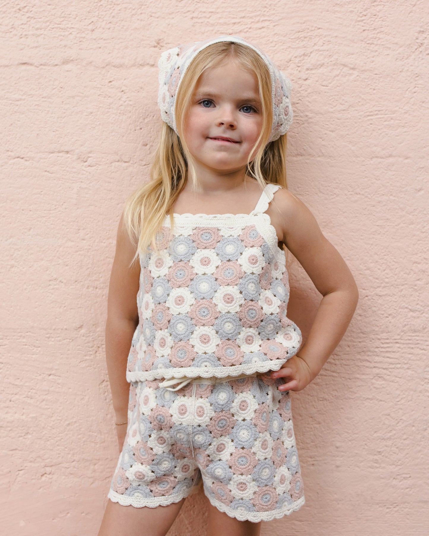 Lili Knit Set Blue, Light Pink, Ivory - Rylee + Cru | Kids Clothes | Trendy Baby Clothes | Modern Infant Outfits |
