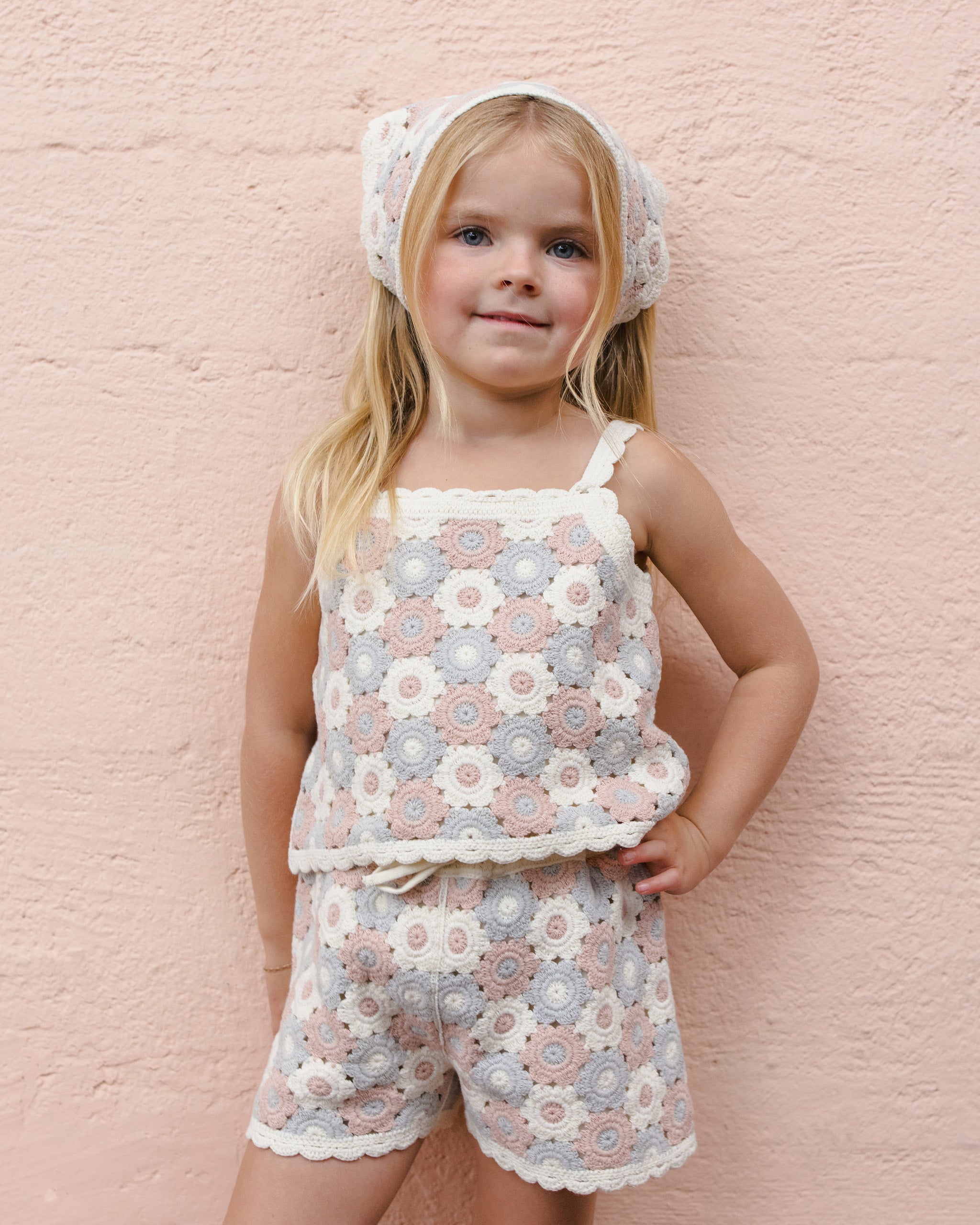 Lili Knit Set Blue, Light Pink, Ivory - Rylee + Cru | Kids Clothes | Trendy Baby Clothes | Modern Infant Outfits |