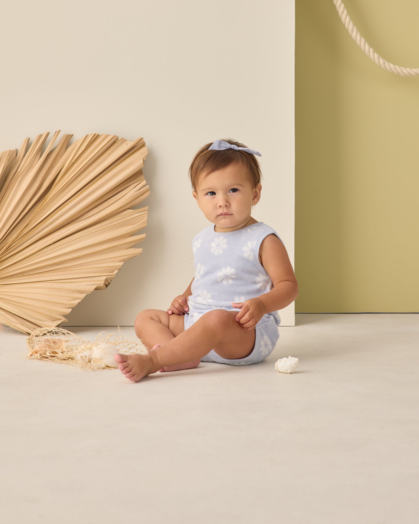 Cinch Playsuit Periwinkle Daisy - Rylee + Cru | Kids Clothes | Trendy Baby Clothes | Modern Infant Outfits |