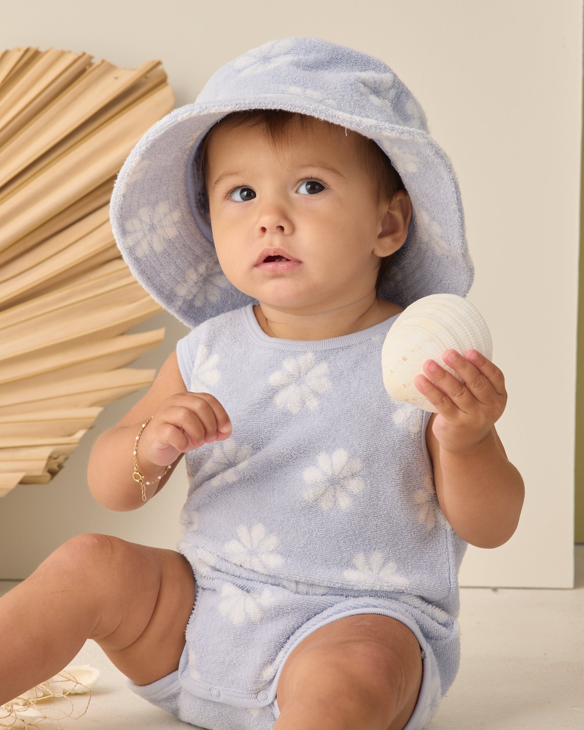 Cinch Playsuit Periwinkle Daisy - Rylee + Cru | Kids Clothes | Trendy Baby Clothes | Modern Infant Outfits |