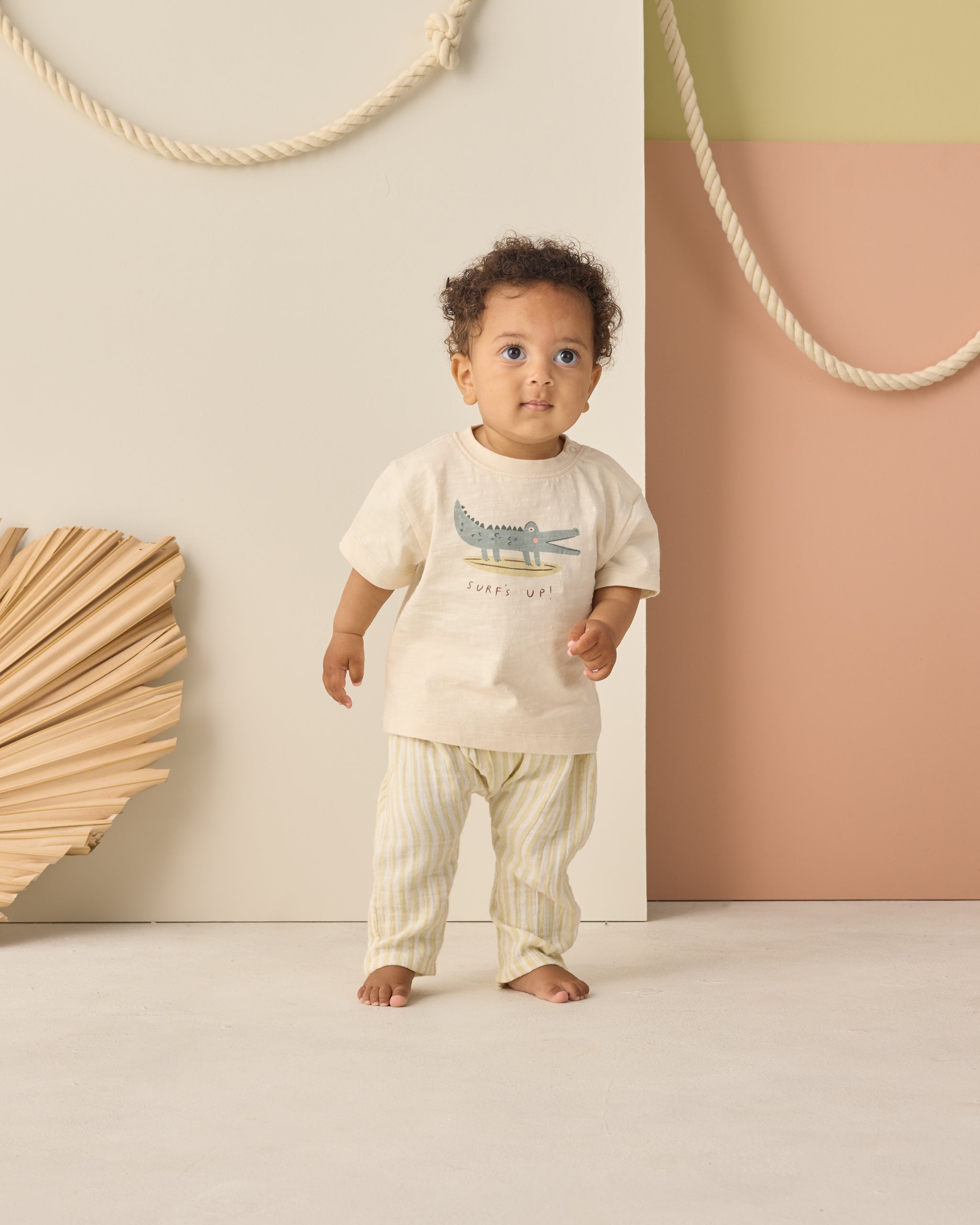 Rowan Pant Citron Stripe - Rylee + Cru | Kids Clothes | Trendy Baby Clothes | Modern Infant Outfits |