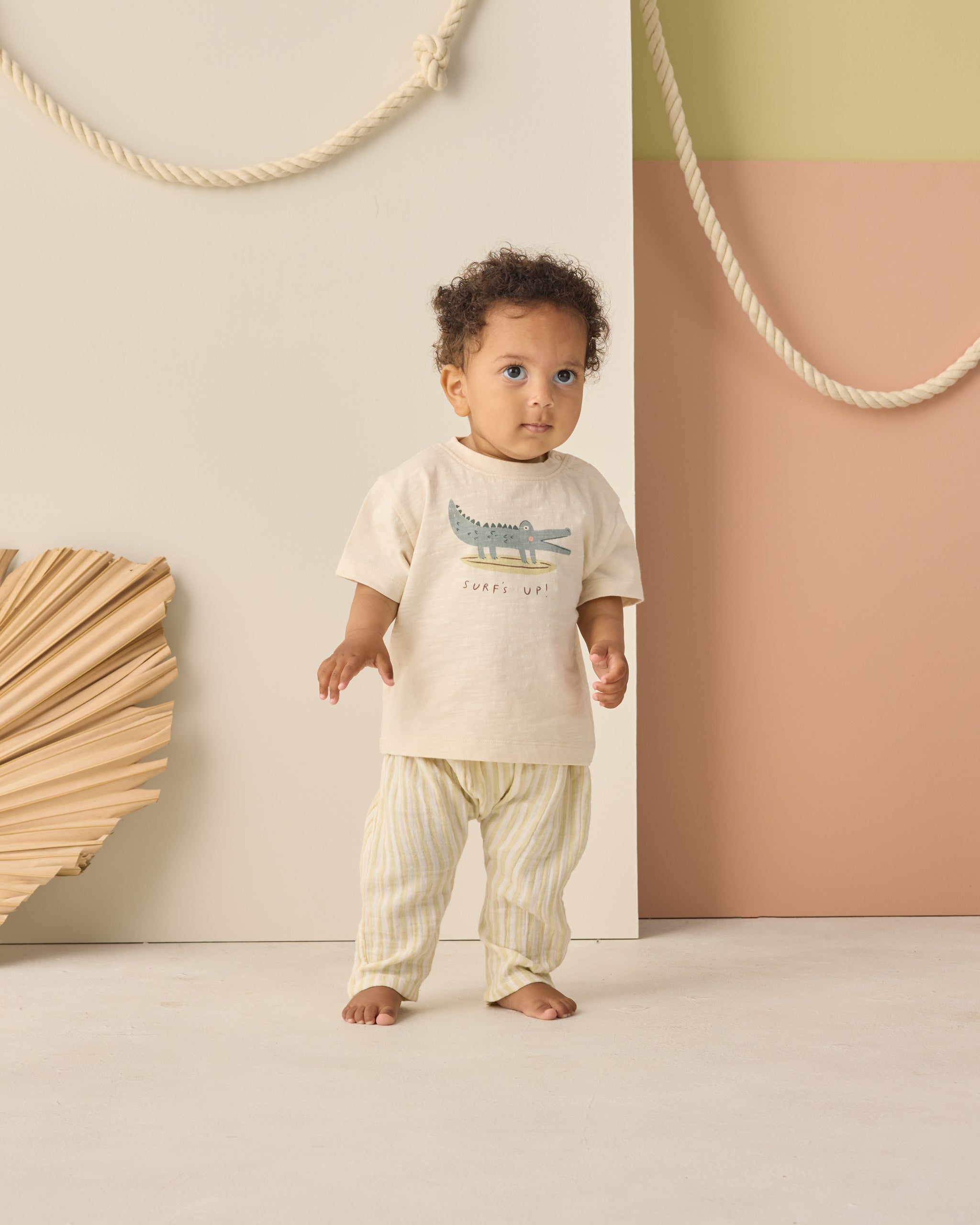 Rowan Pant Citron Stripe - Rylee + Cru | Kids Clothes | Trendy Baby Clothes | Modern Infant Outfits |