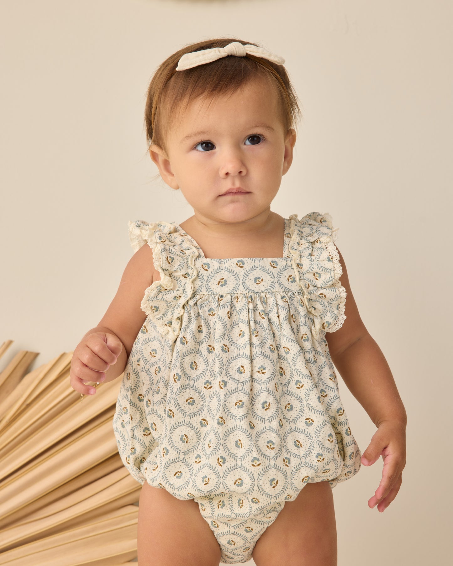 Maya Romper Green Fleur - Rylee + Cru | Kids Clothes | Trendy Baby Clothes | Modern Infant Outfits |