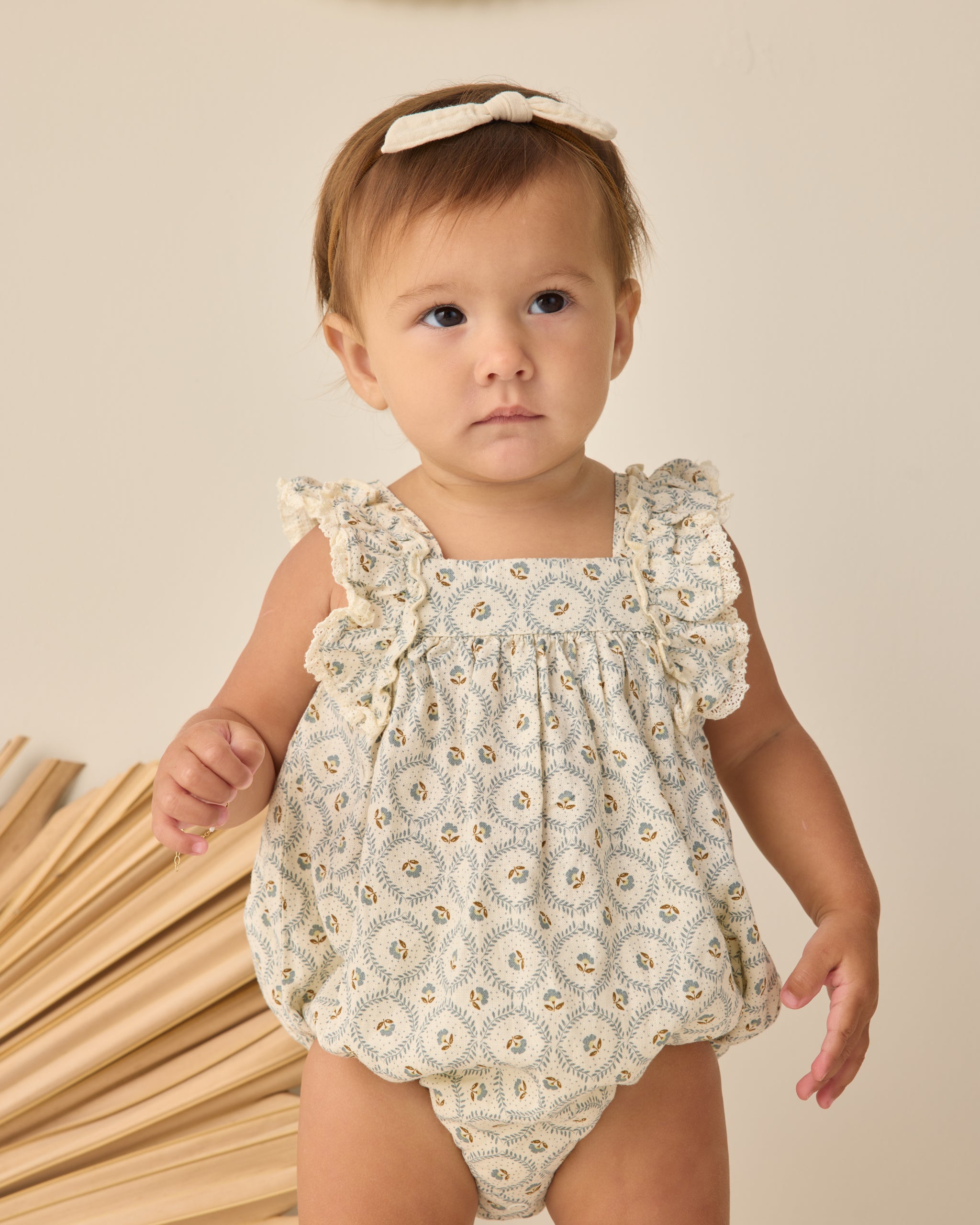 Maya Romper Green Fleur - Rylee + Cru | Kids Clothes | Trendy Baby Clothes | Modern Infant Outfits |