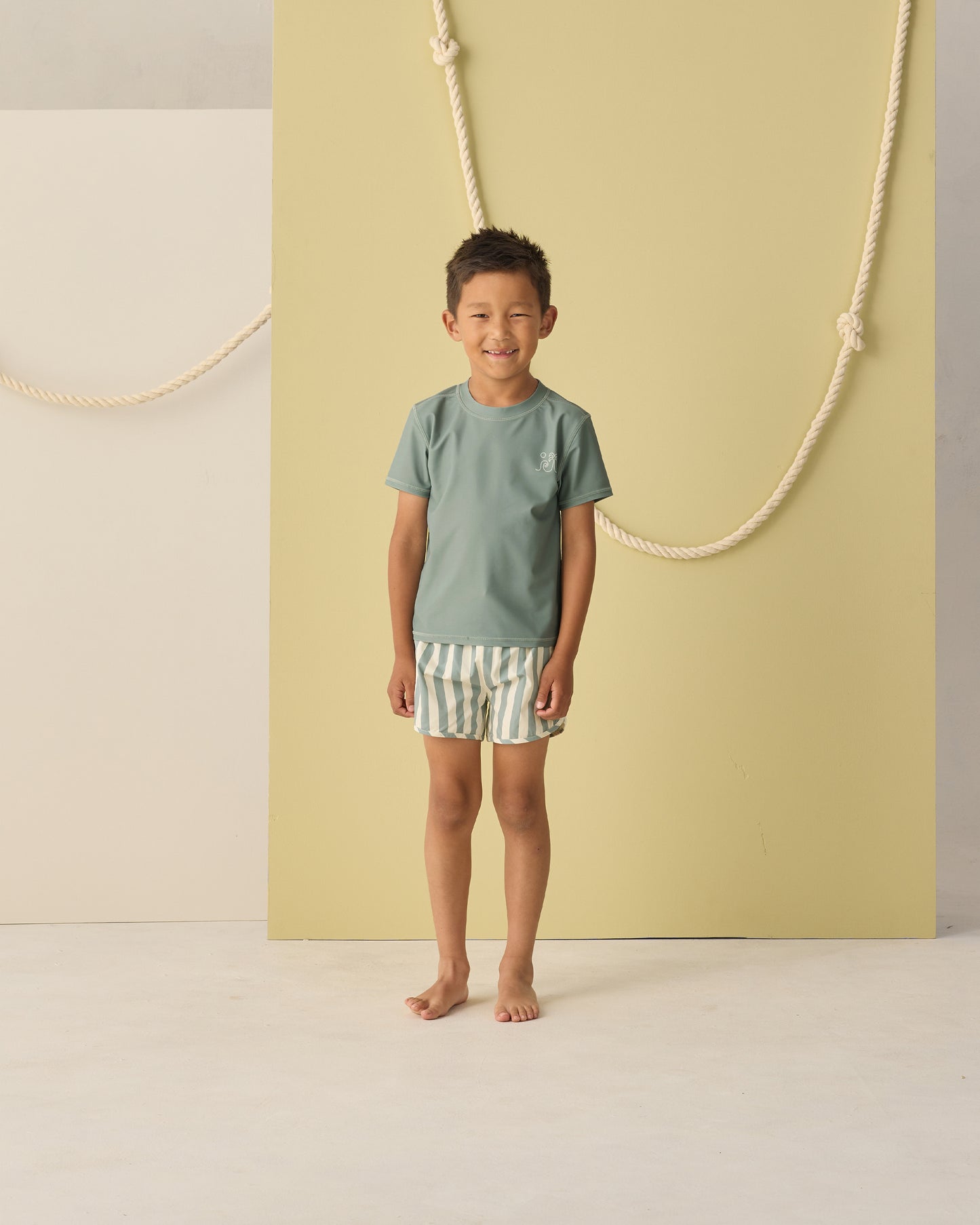 Swim Trunk Green Stripe - Rylee + Cru | Kids Clothes | Trendy Baby Clothes | Modern Infant Outfits |