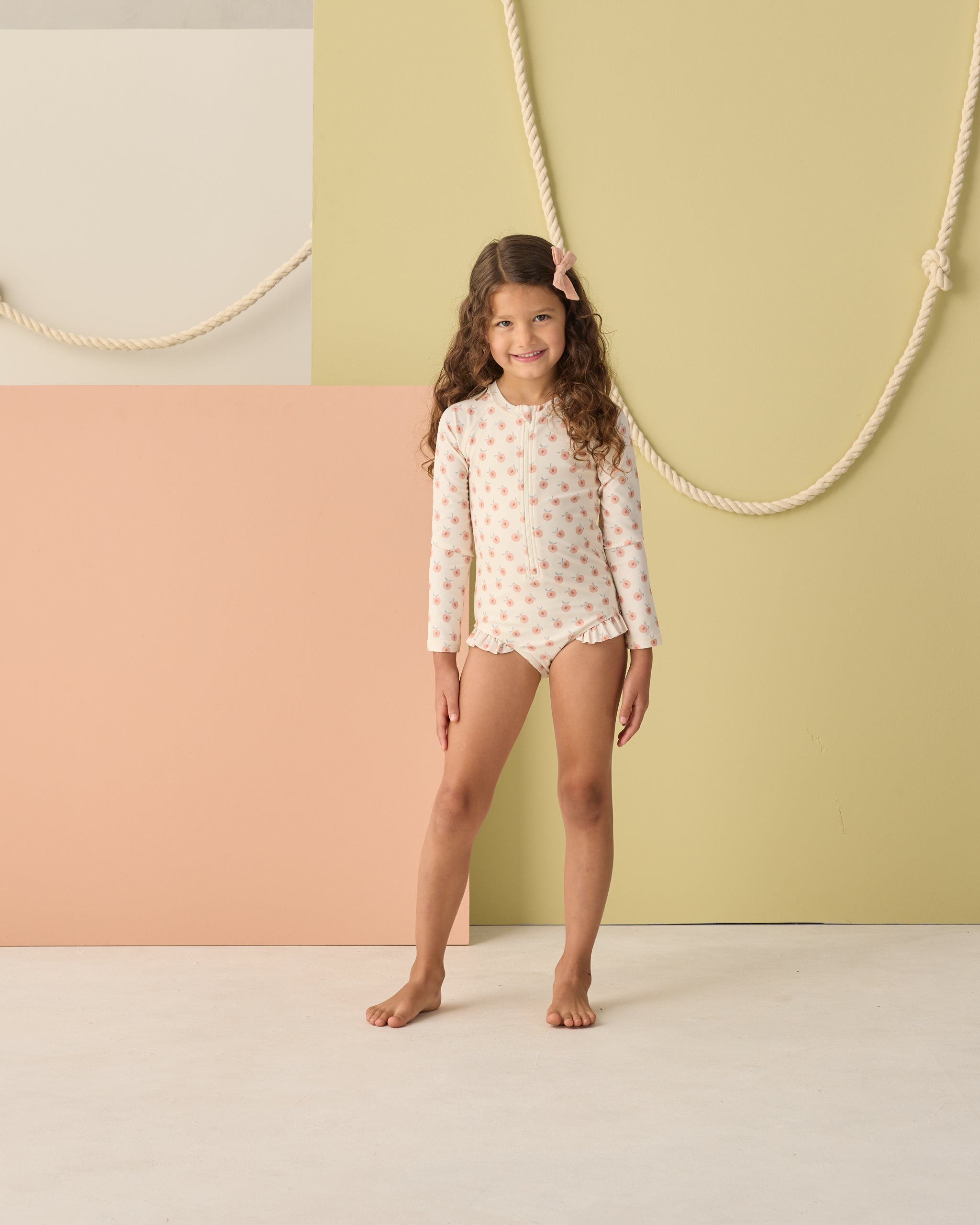 Rashguard One-Piece Peaches - Rylee + Cru | Kids Clothes | Trendy Baby Clothes | Modern Infant Outfits |