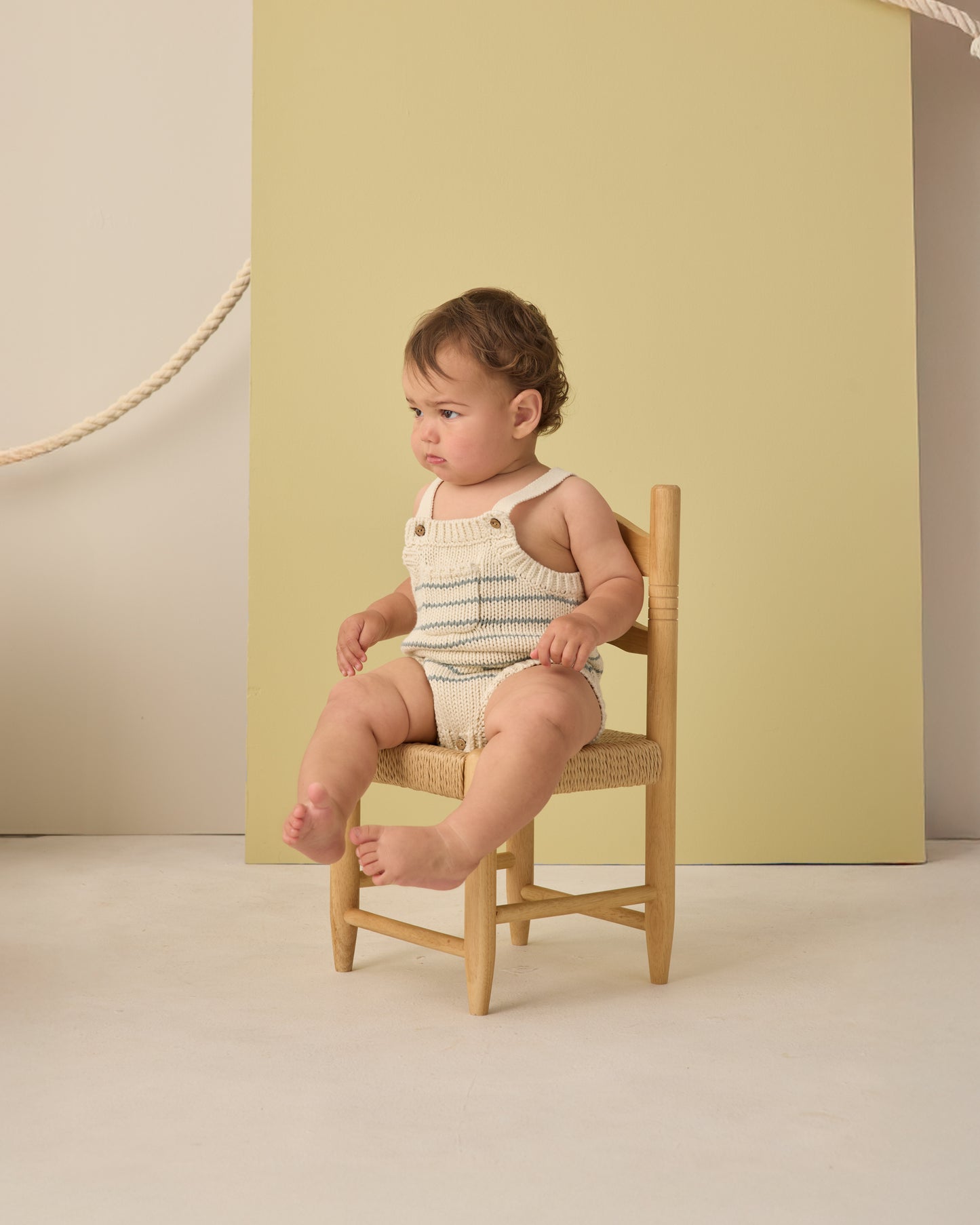 Ashton Knit Romper Sea Green Stripe - Rylee + Cru | Kids Clothes | Trendy Baby Clothes | Modern Infant Outfits |