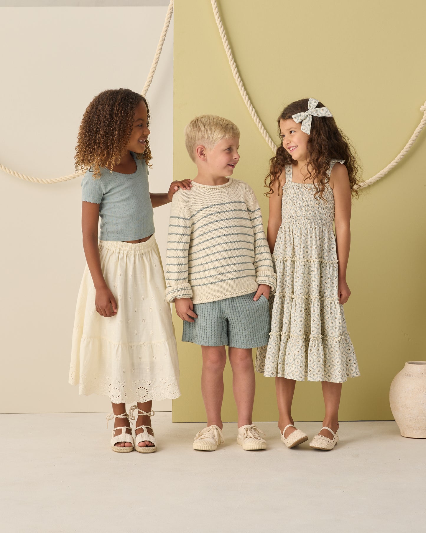 Pointelle Tee Sea Green - Rylee + Cru | Kids Clothes | Trendy Baby Clothes | Modern Infant Outfits |