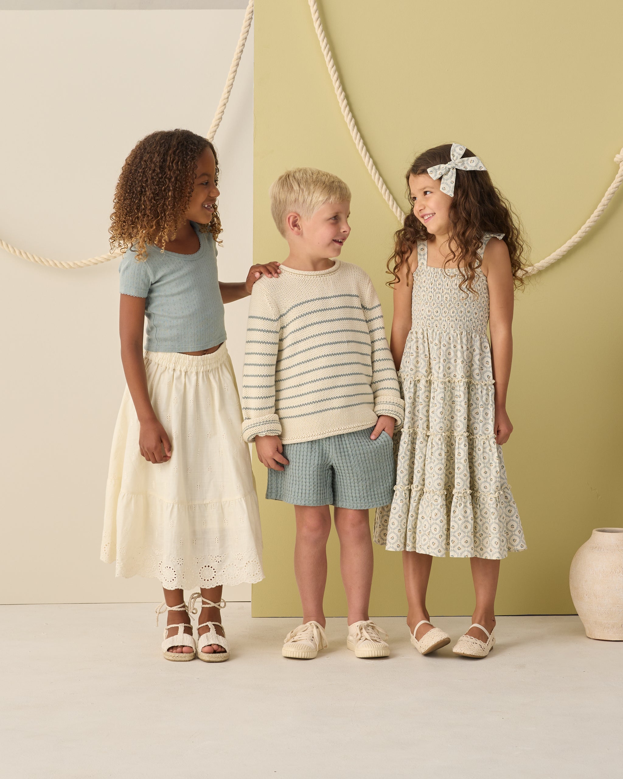 Pointelle Tee Sea Green - Rylee + Cru | Kids Clothes | Trendy Baby Clothes | Modern Infant Outfits |