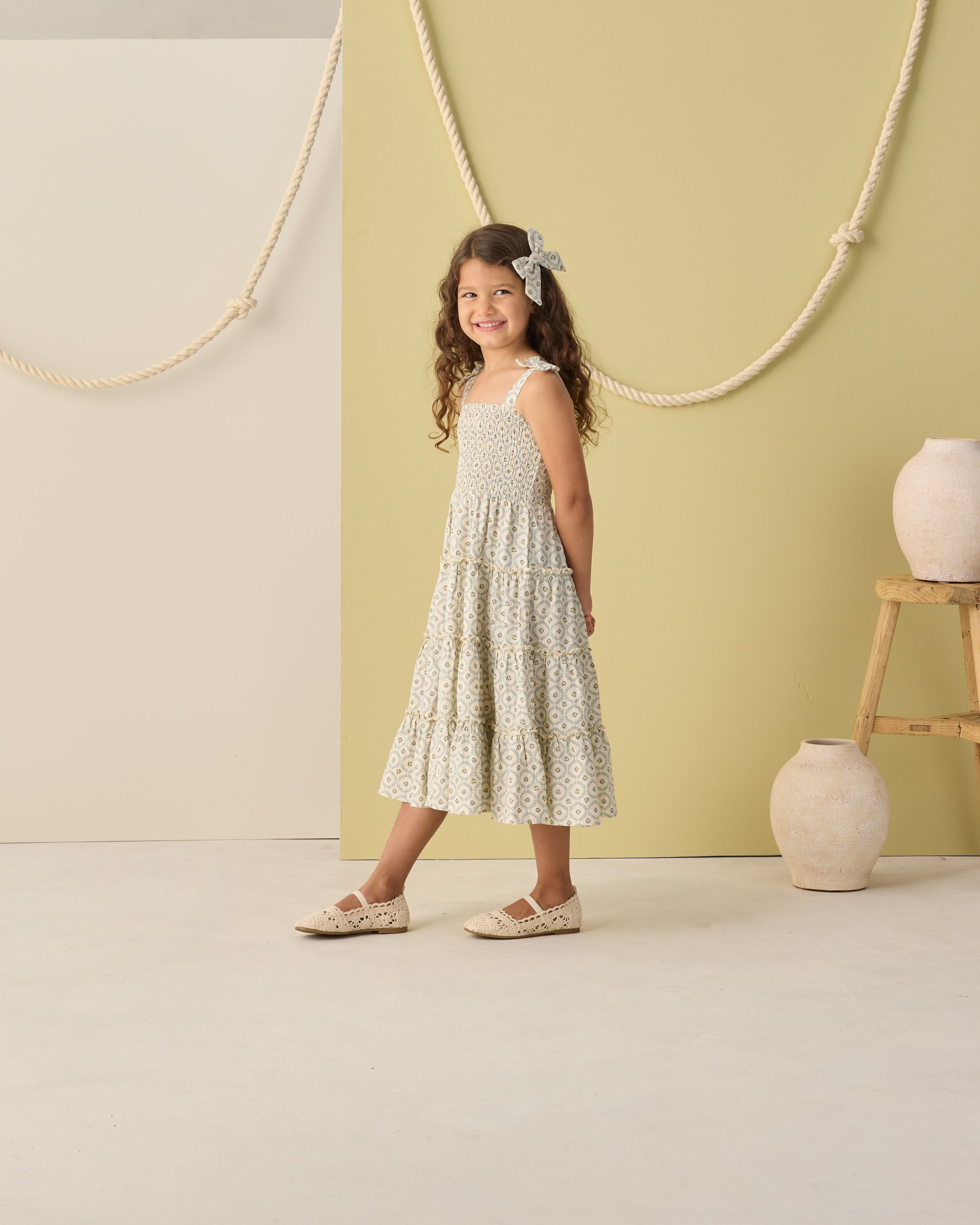 Taylor Dress Green Fleur  Rylee + Cru