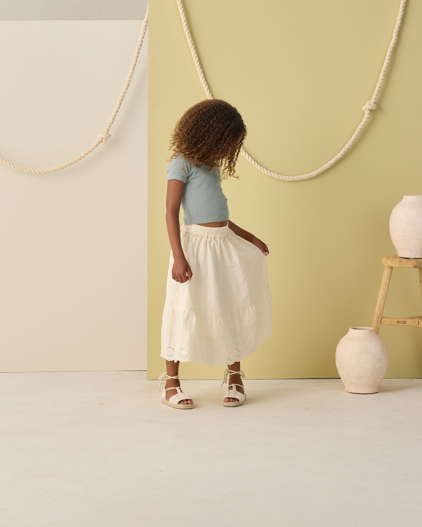 Rose Maxi Skirt Ivory - Rylee + Cru | Kids Clothes | Trendy Baby Clothes | Modern Infant Outfits |