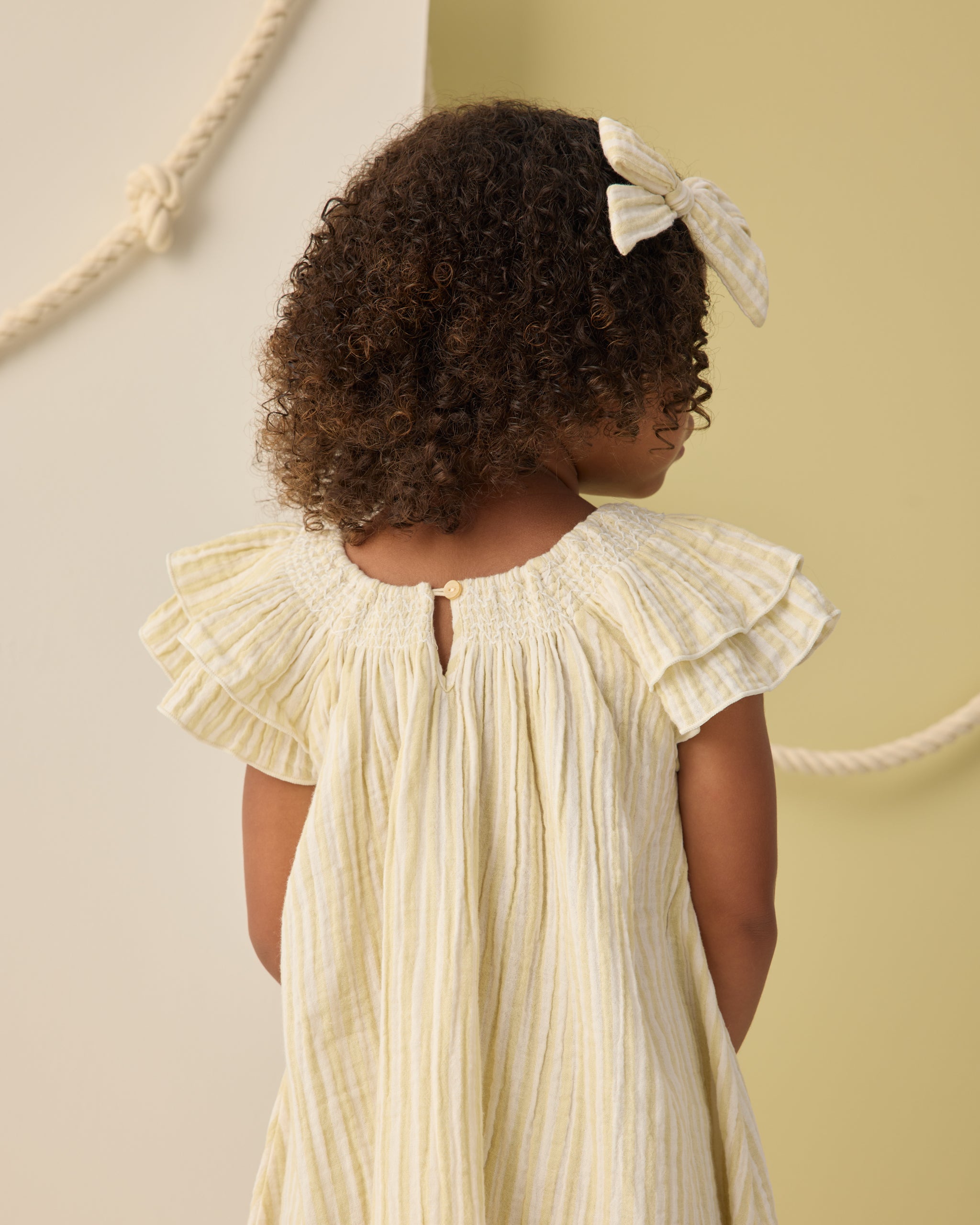 Lucia Dress Citron Stripe – Rylee + Cru
