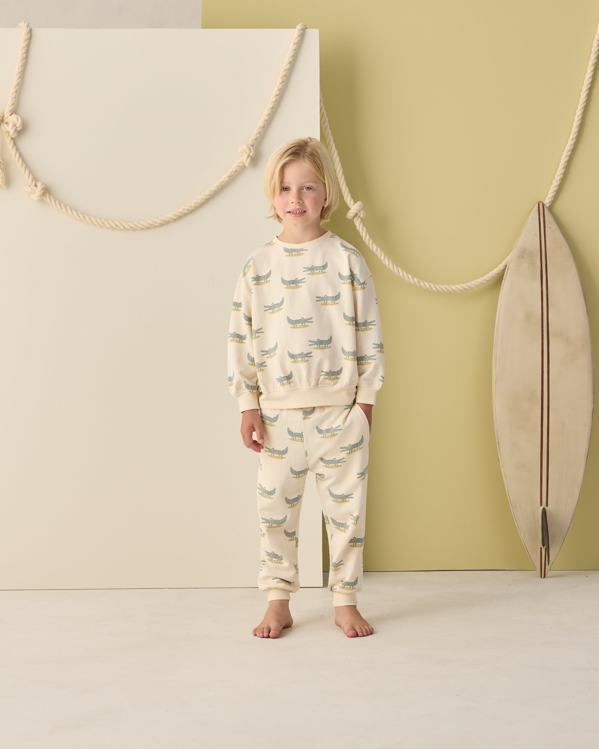 Relaxed Sweatshirt Alligators - Rylee + Cru | Kids Clothes | Trendy Baby Clothes | Modern Infant Outfits |