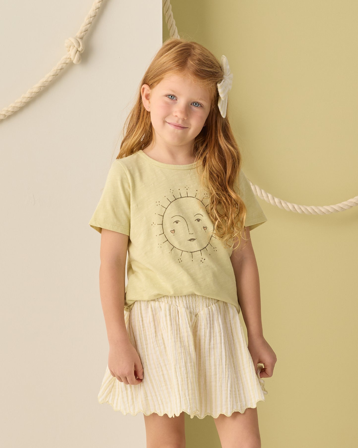 Bow Citron Ivory Stripe - Rylee + Cru | Kids Clothes | Trendy Baby Clothes | Modern Infant Outfits |