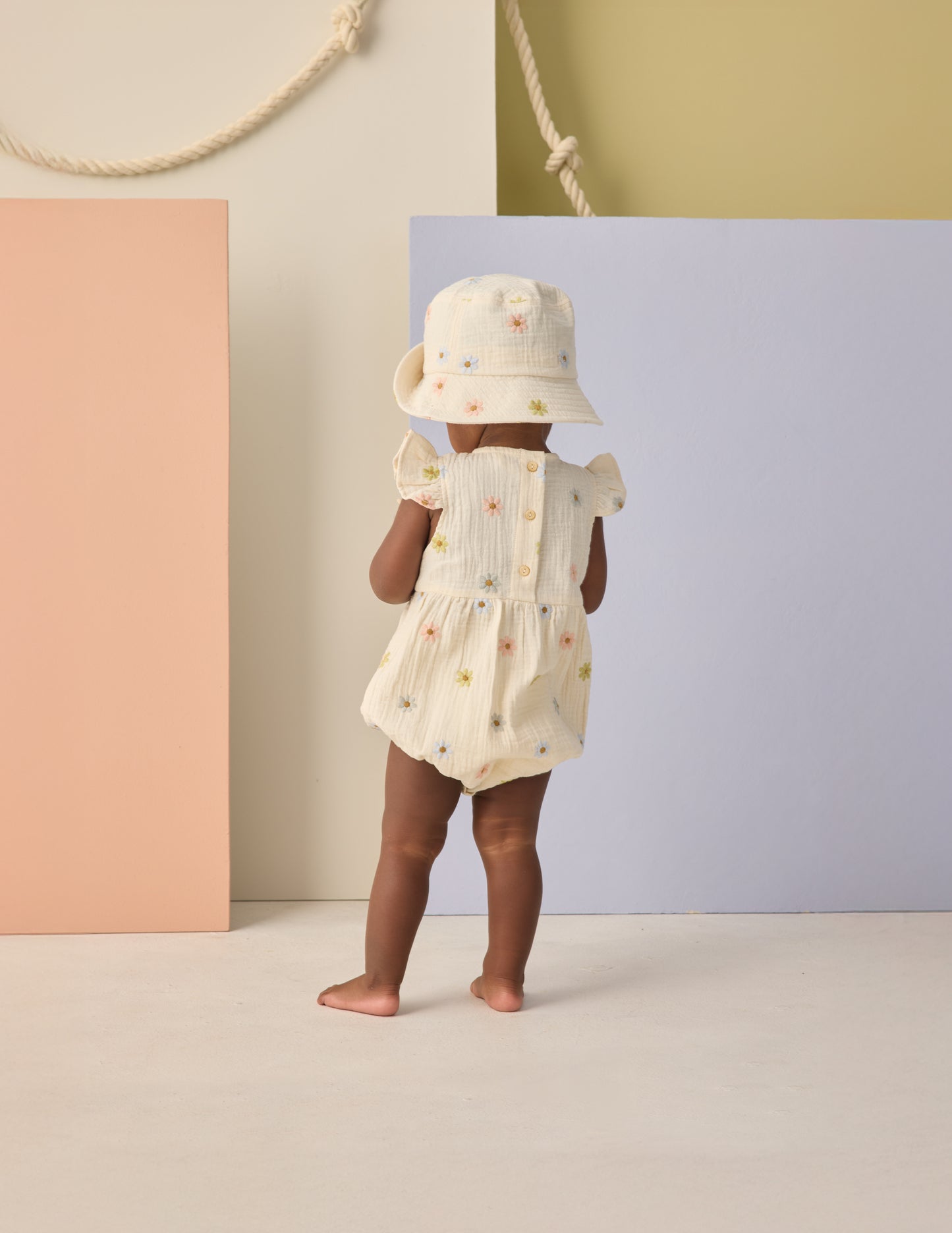 Bucket Hat Embroidered Daisies - Rylee + Cru | Kids Clothes | Trendy Baby Clothes | Modern Infant Outfits |