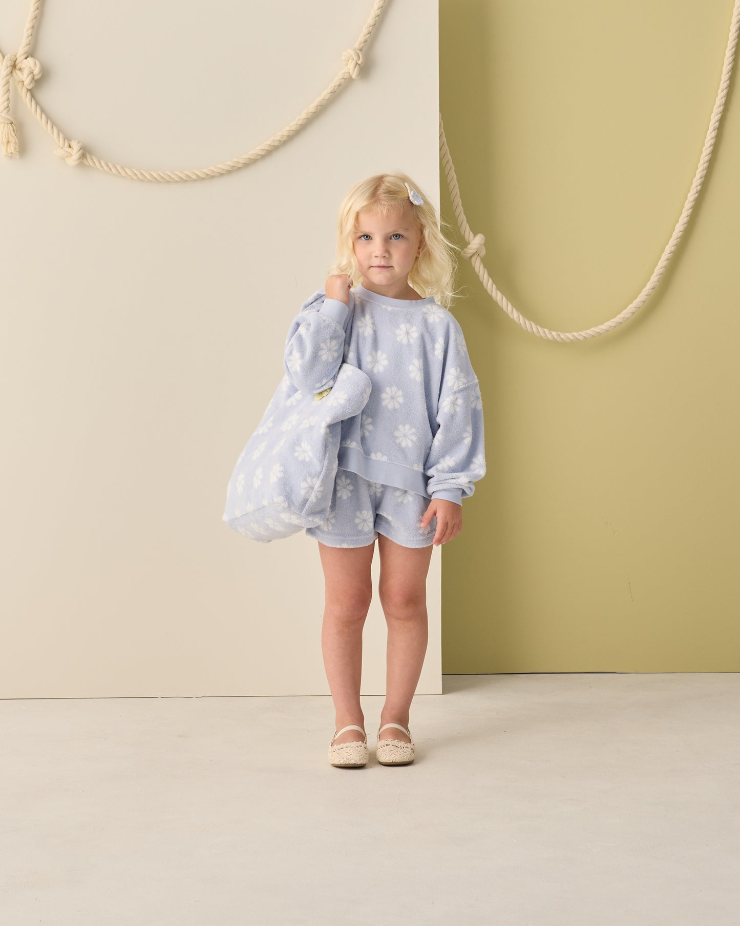 Terry Beach Bag Periwinkle Daisy - Rylee + Cru | Kids Clothes | Trendy Baby Clothes | Modern Infant Outfits |