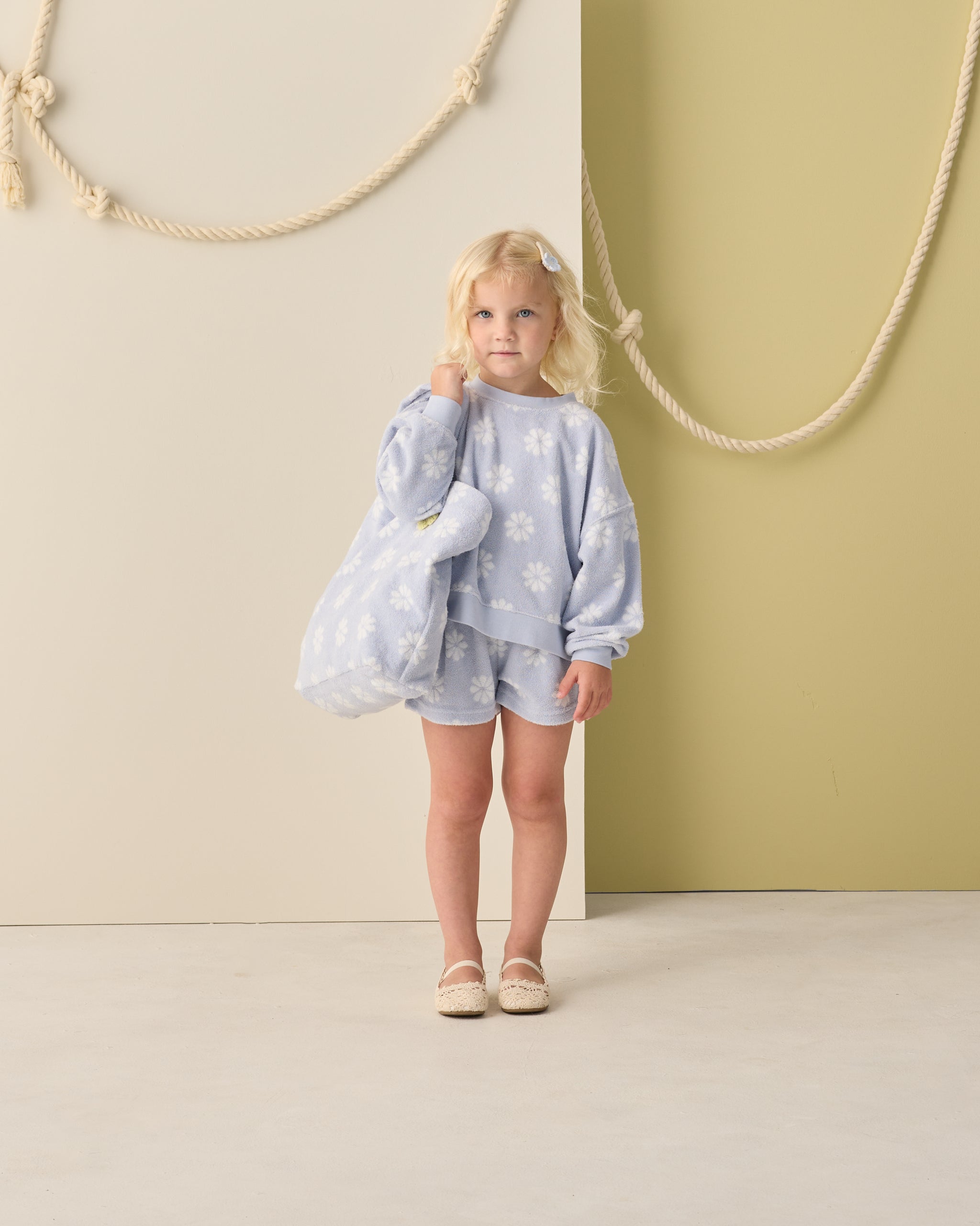 Terry Beach Bag Periwinkle Daisy - Rylee + Cru | Kids Clothes | Trendy Baby Clothes | Modern Infant Outfits |