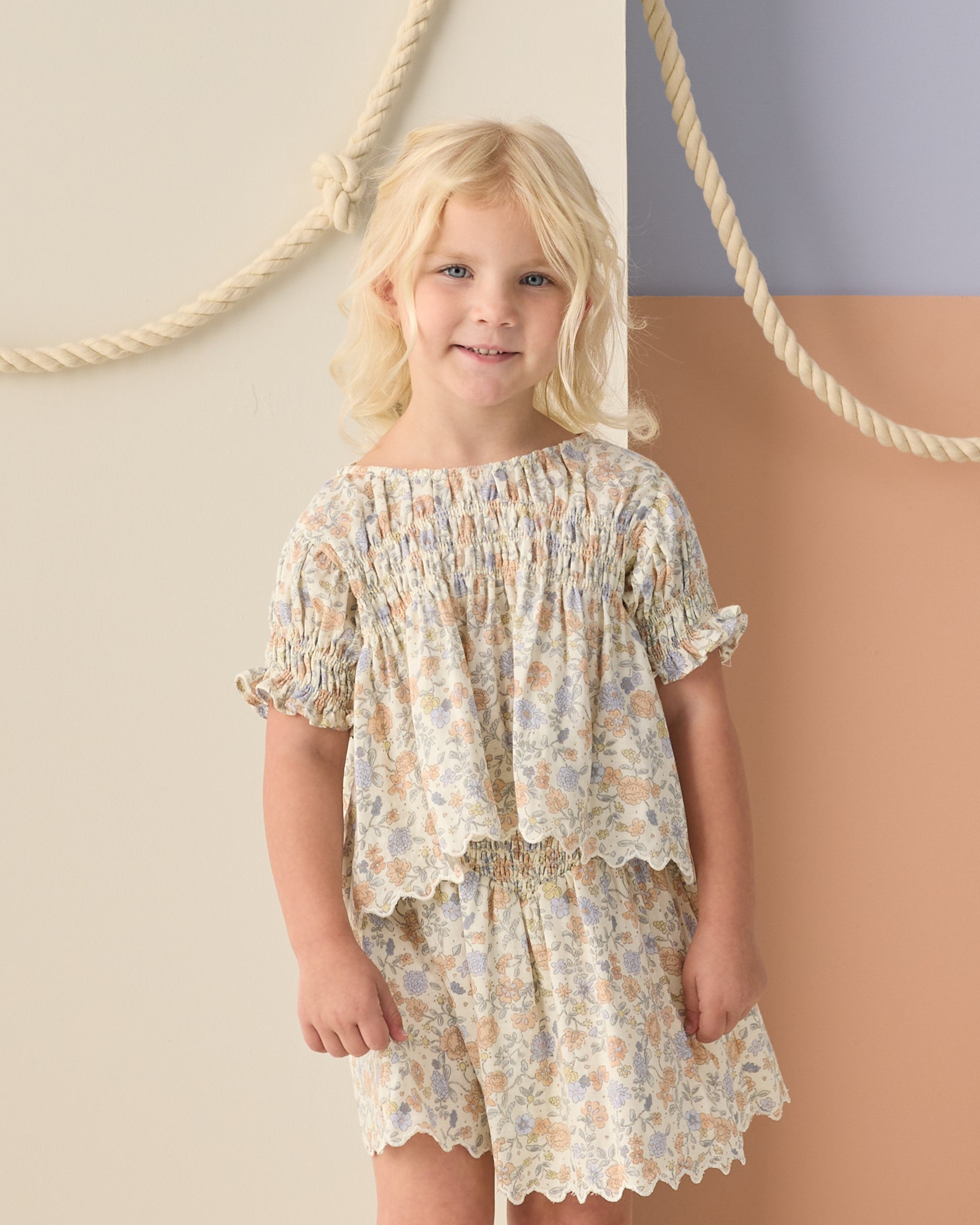 Smocked V Mini Skirt Bloom - Rylee + Cru | Kids Clothes | Trendy Baby Clothes | Modern Infant Outfits |