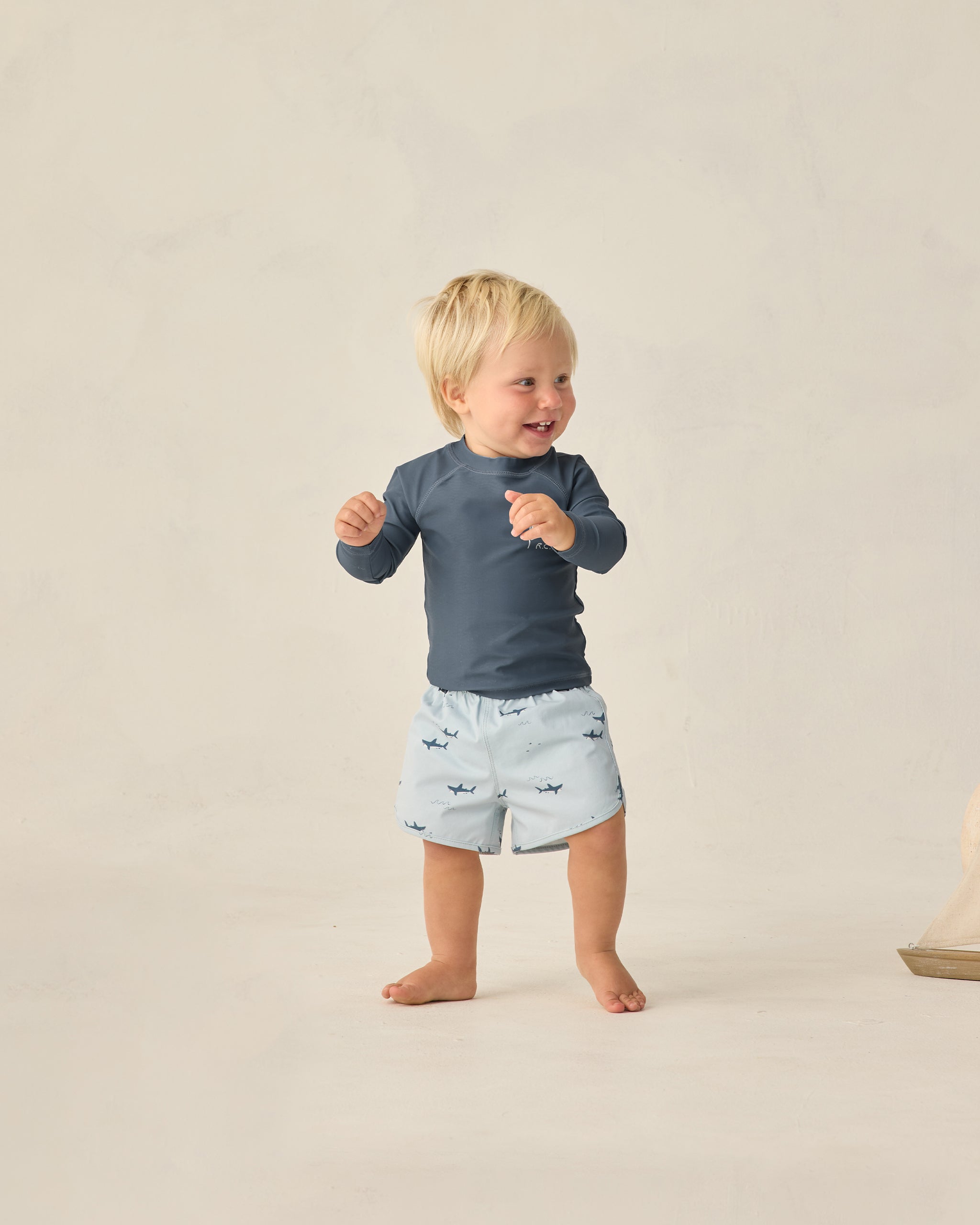 Long Sleeve Rashguard Navy - Rylee + Cru | Kids Clothes | Trendy Baby Clothes | Modern Infant Outfits |